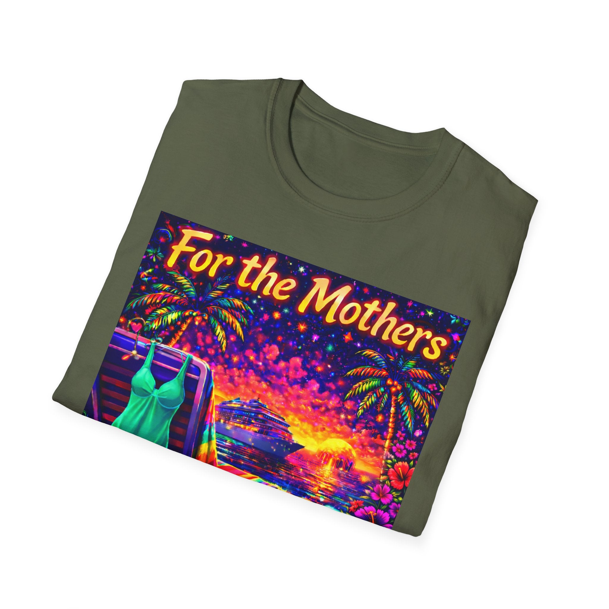 For the Mothers Tropical Sunset T‑Shirt   Song Cover Art From The Caribbean Calavera Album  — Beach Vacation Mother's Day Gift