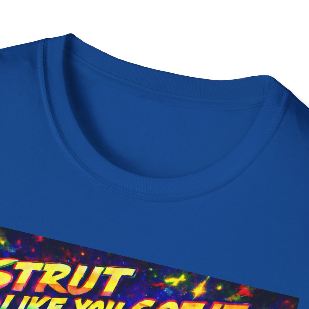 Strut Like You Got It Graphic T-Shirt  Song Cover Art From The Caribbean Calavera Album — Retro Neon Beach Vibe