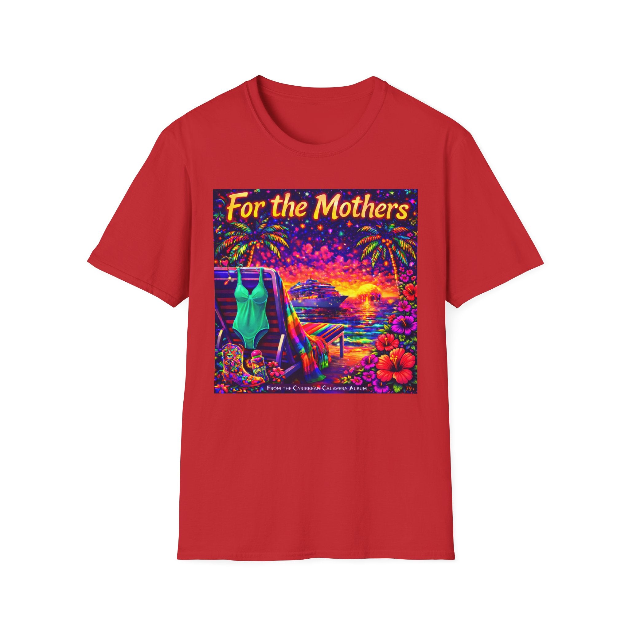 For the Mothers Tropical Sunset T‑Shirt   Song Cover Art From The Caribbean Calavera Album  — Beach Vacation Mother's Day Gift