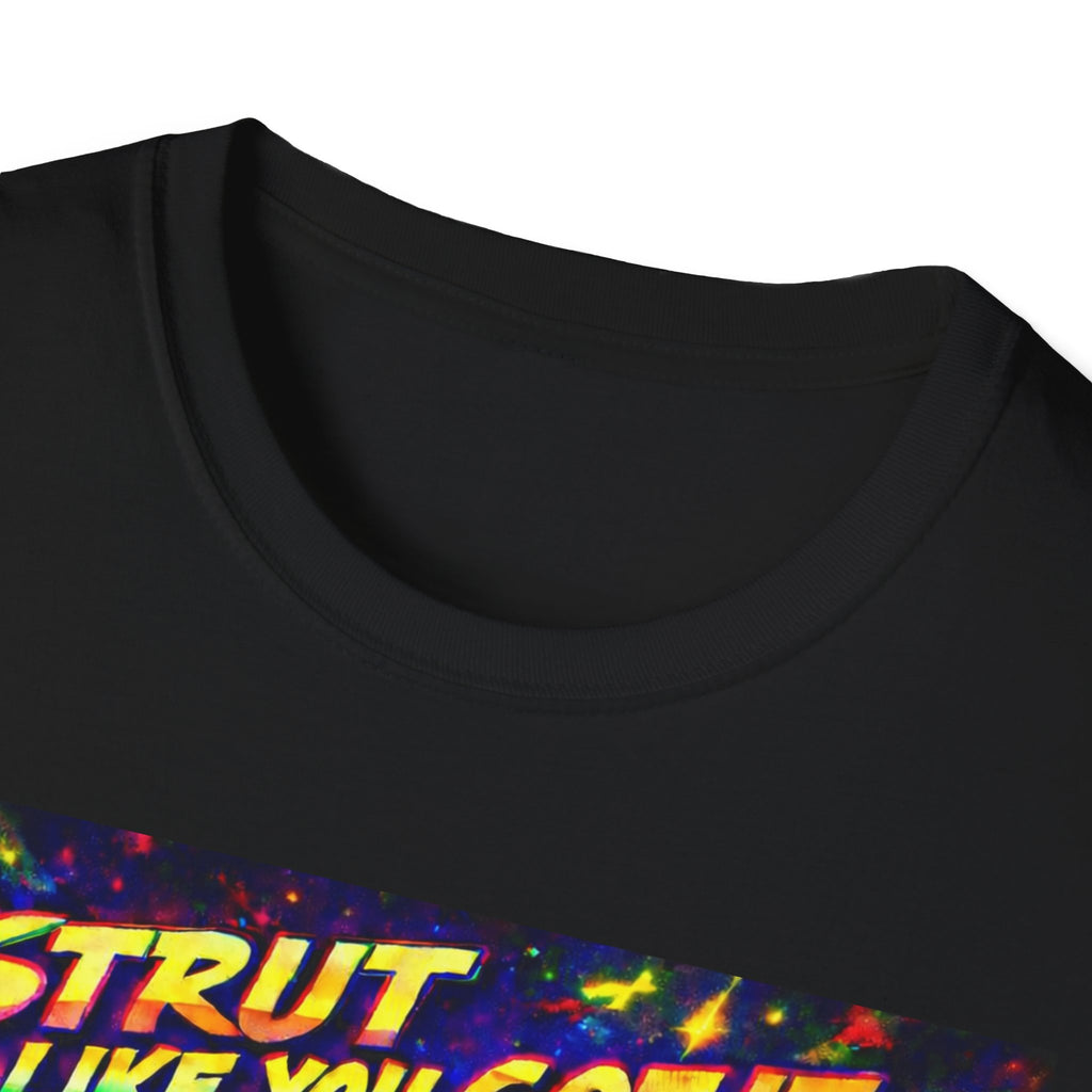 Strut Like You Got It Graphic T-Shirt  Song Cover Art From The Caribbean Calavera Album — Retro Neon Beach Vibe