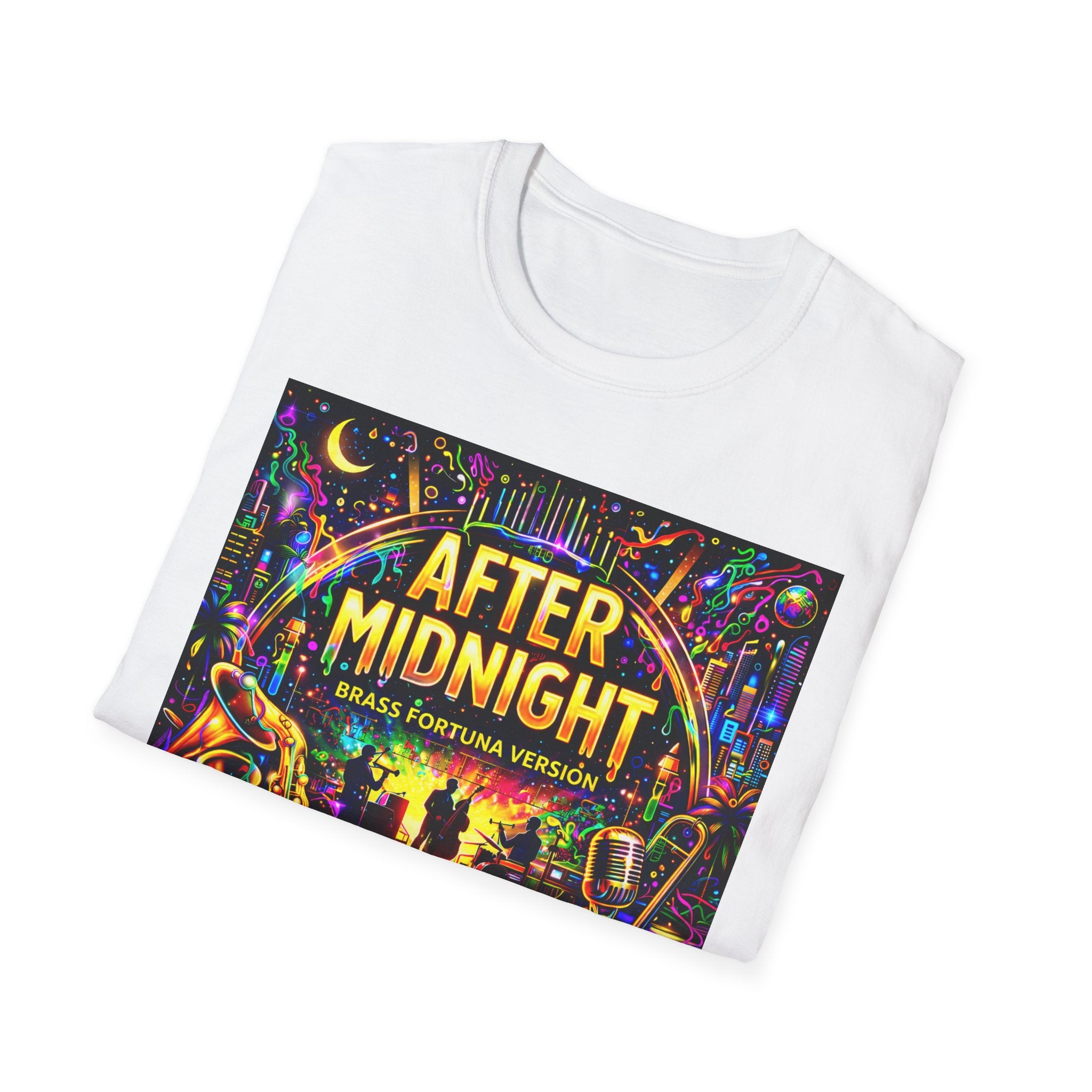 After Midnight T-Shirt  Song Cover Art From The Caribbean Calavera Album – Neon Jazz Club Graphic Tee
