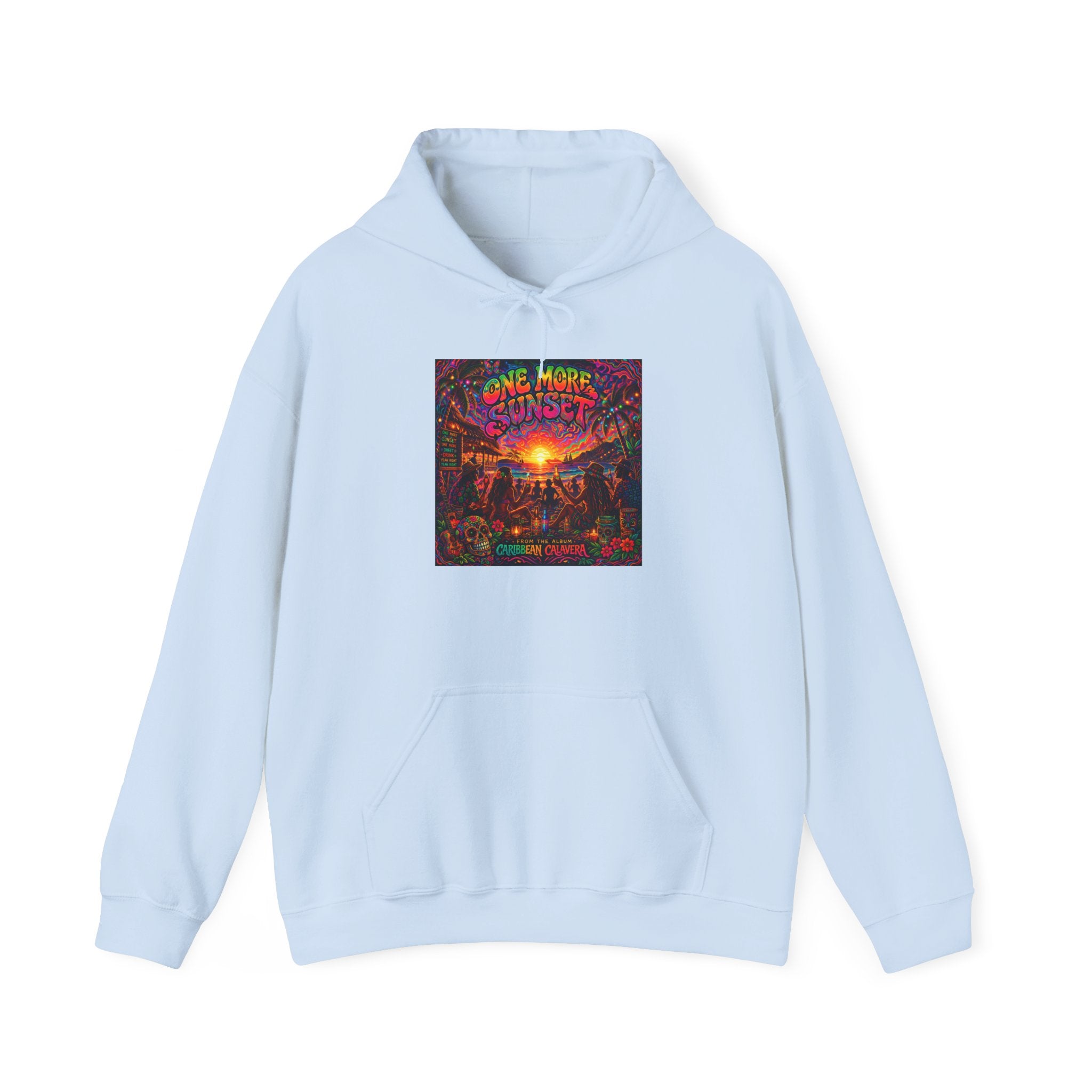 "One More Sunset"  Song Cover Art From The Caribbean Calavera Album  Retro Concert Graphic Sunset Festival Hoodie