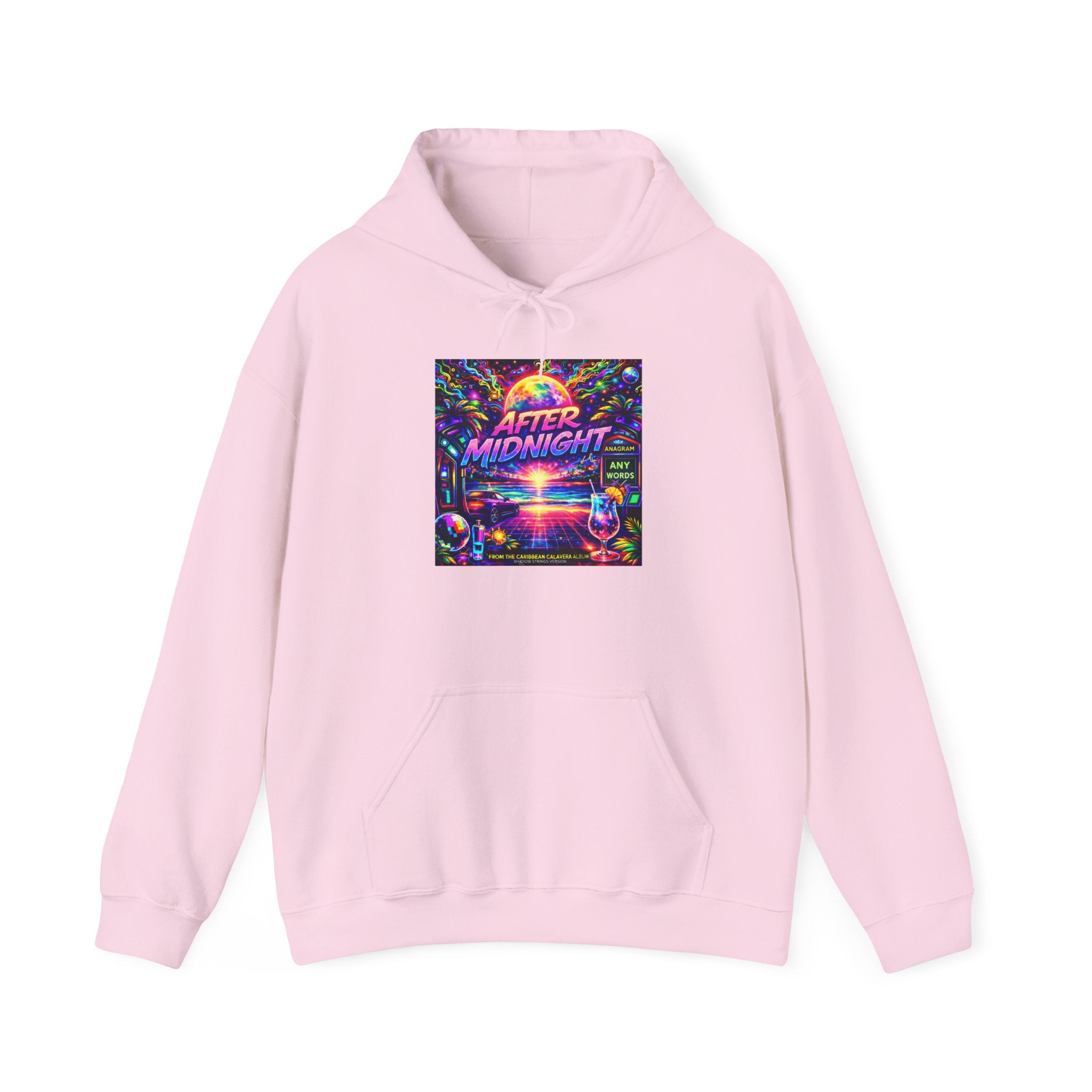 After Midnight Hoodie Song Cover Art From The Caribbean Calavera Album — Retro Neon Vaporwave Graphic Pullover
