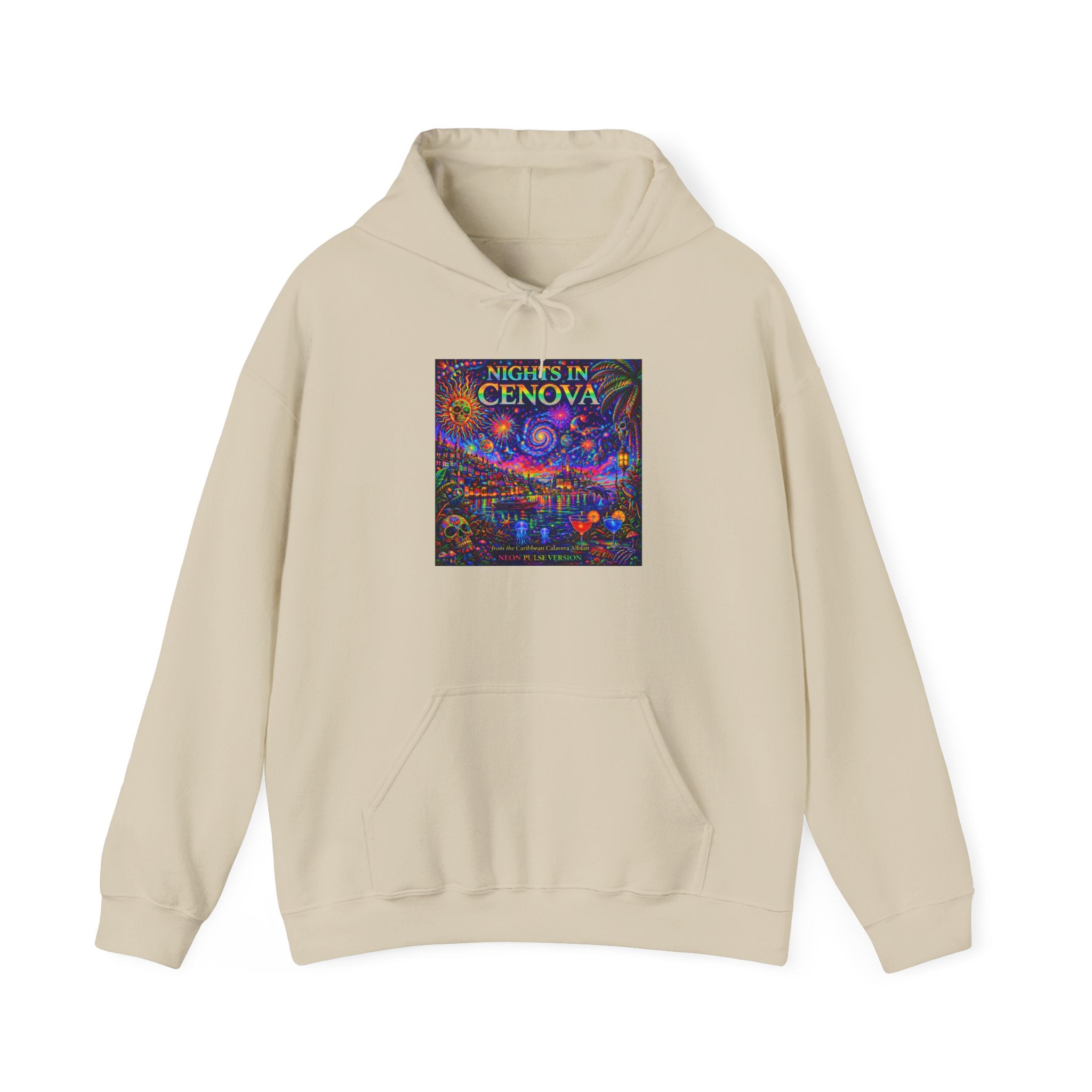 Nights in Cenova Hoodie –  Song Cover Art From The Caribbean Calavera Album   Colorful Venetian Canal Art Pullover