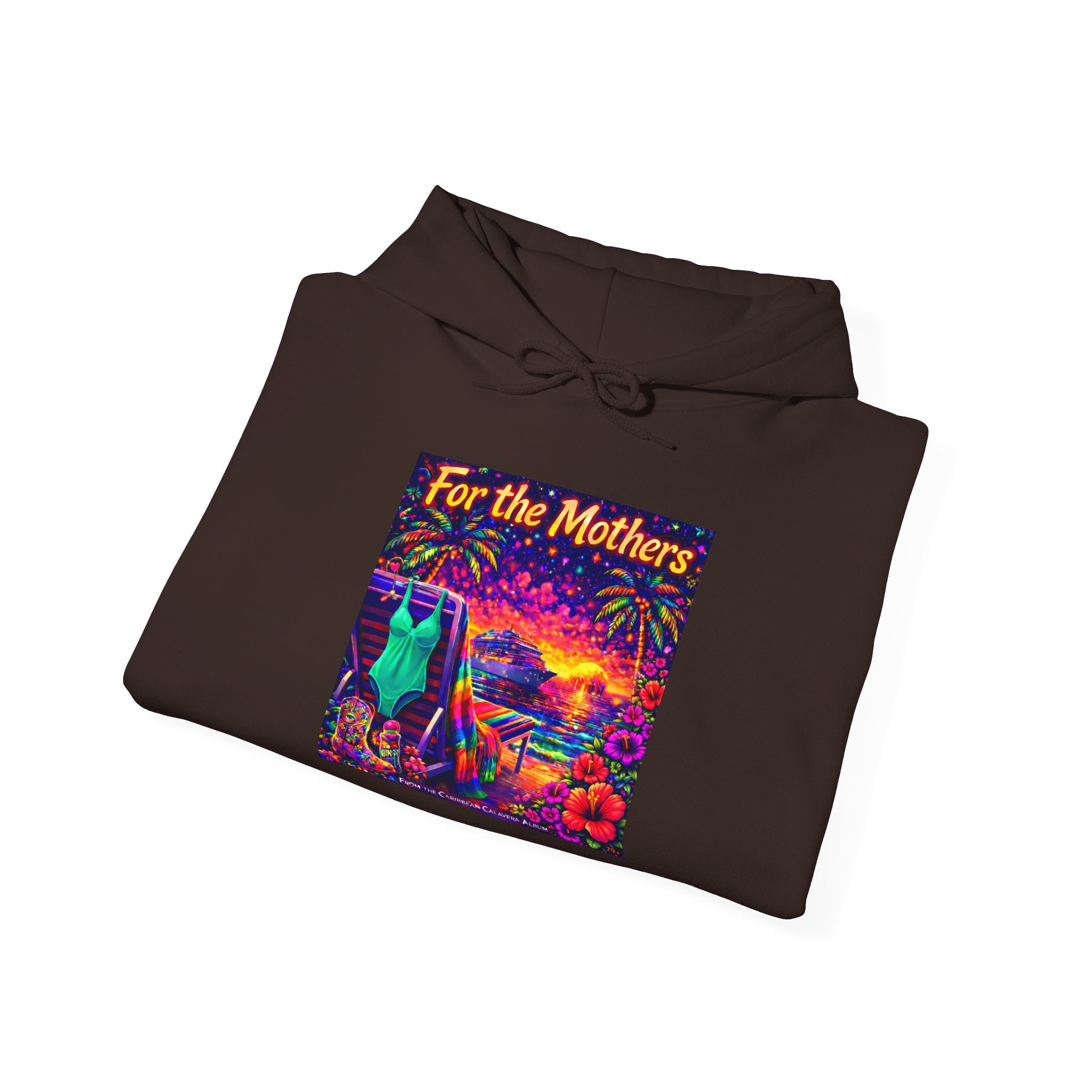 For the Mothers Hoodie —   Song Cover Art From The Caribbean Calavera Album  Psychedelic Moonlit Cat Art Sweatshirt