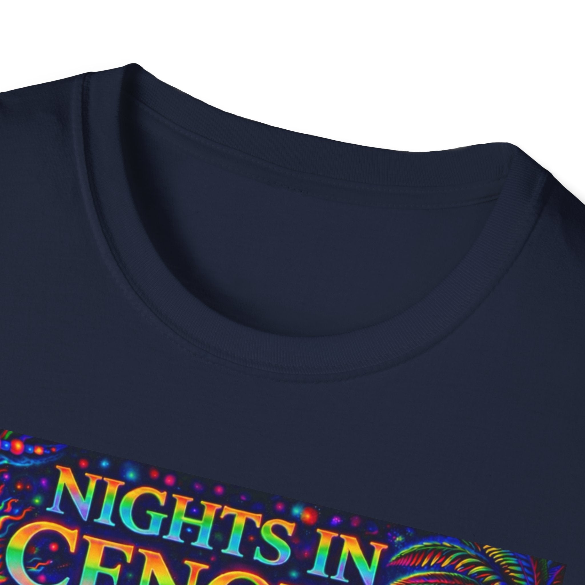 Nights in Cenovia T-Shirt  Song Cover Art From The Caribbean Calavera Album   — Colorful Fireworks Cityscape Tee