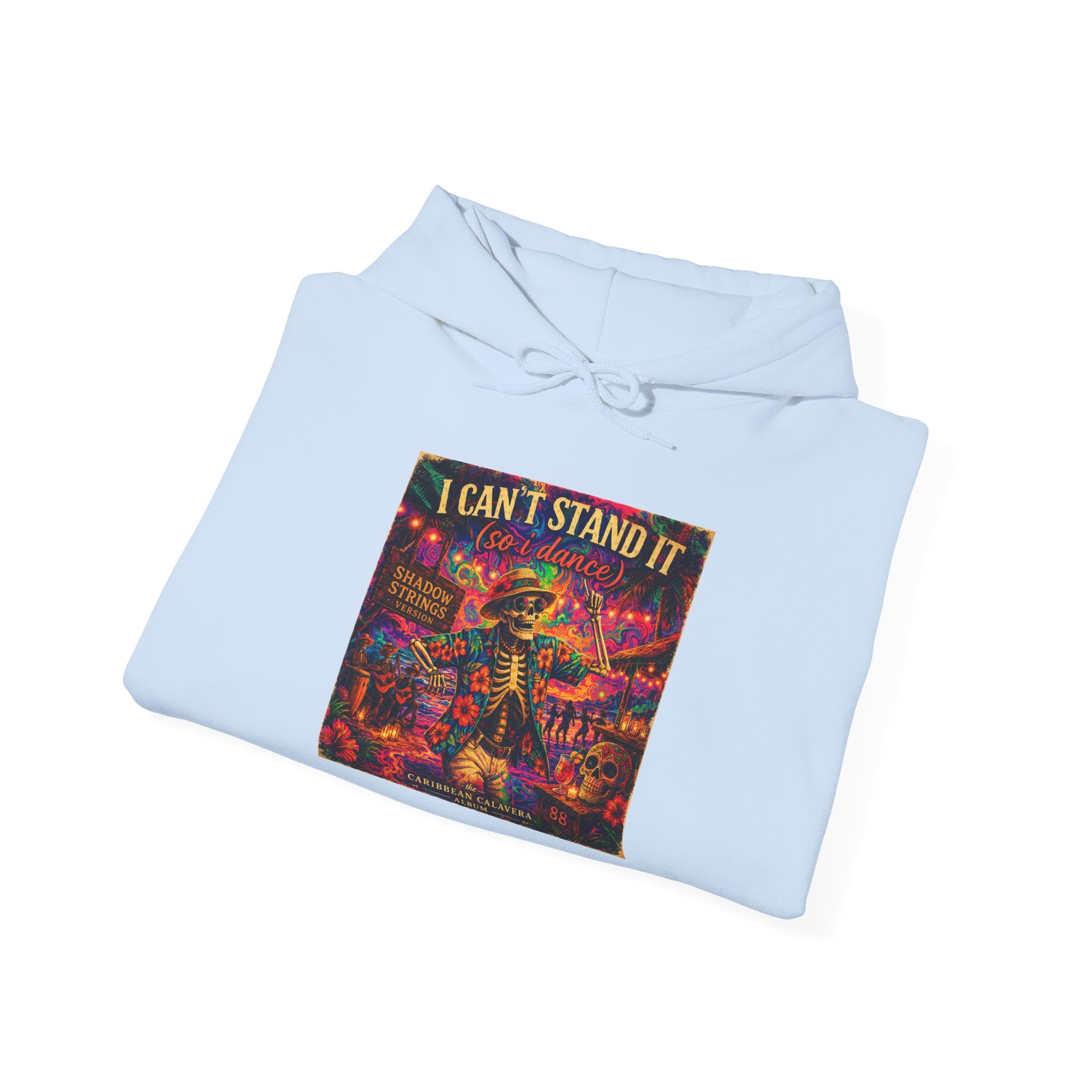 I Can't Stand It Hoodie -  Song Cover Art From The Caribbean Calavera Album  Retro Neon Skatepunk Graphic Pullover