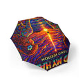 Hold My Hand Island Version Song Cover Artwork Psychedelic Sunset Foldable Umbrella — Colorful Boho Rain Protection
