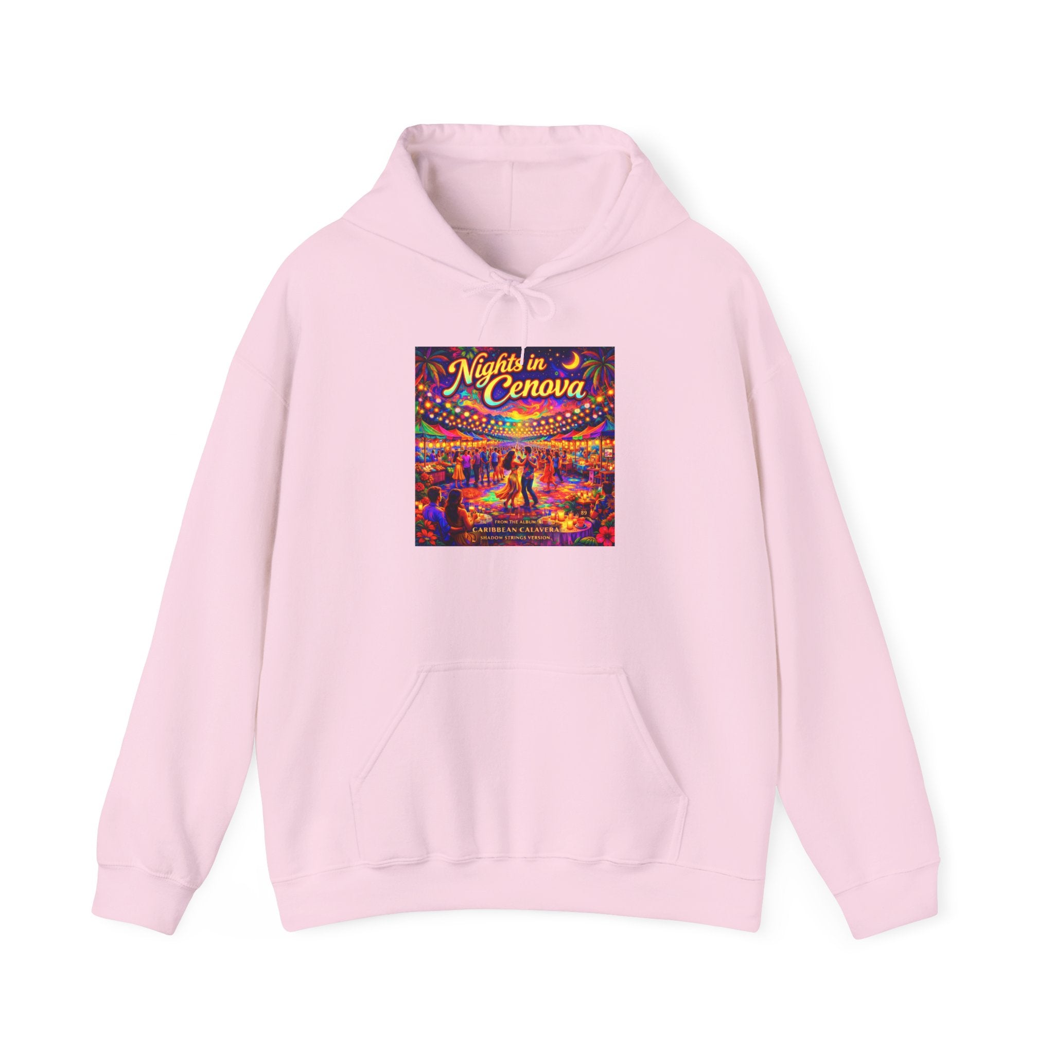 Nights in Cenova Song Cover Art From The Caribbean Calavera Album  Colorful Festival Street Scene Pullover HOODIE