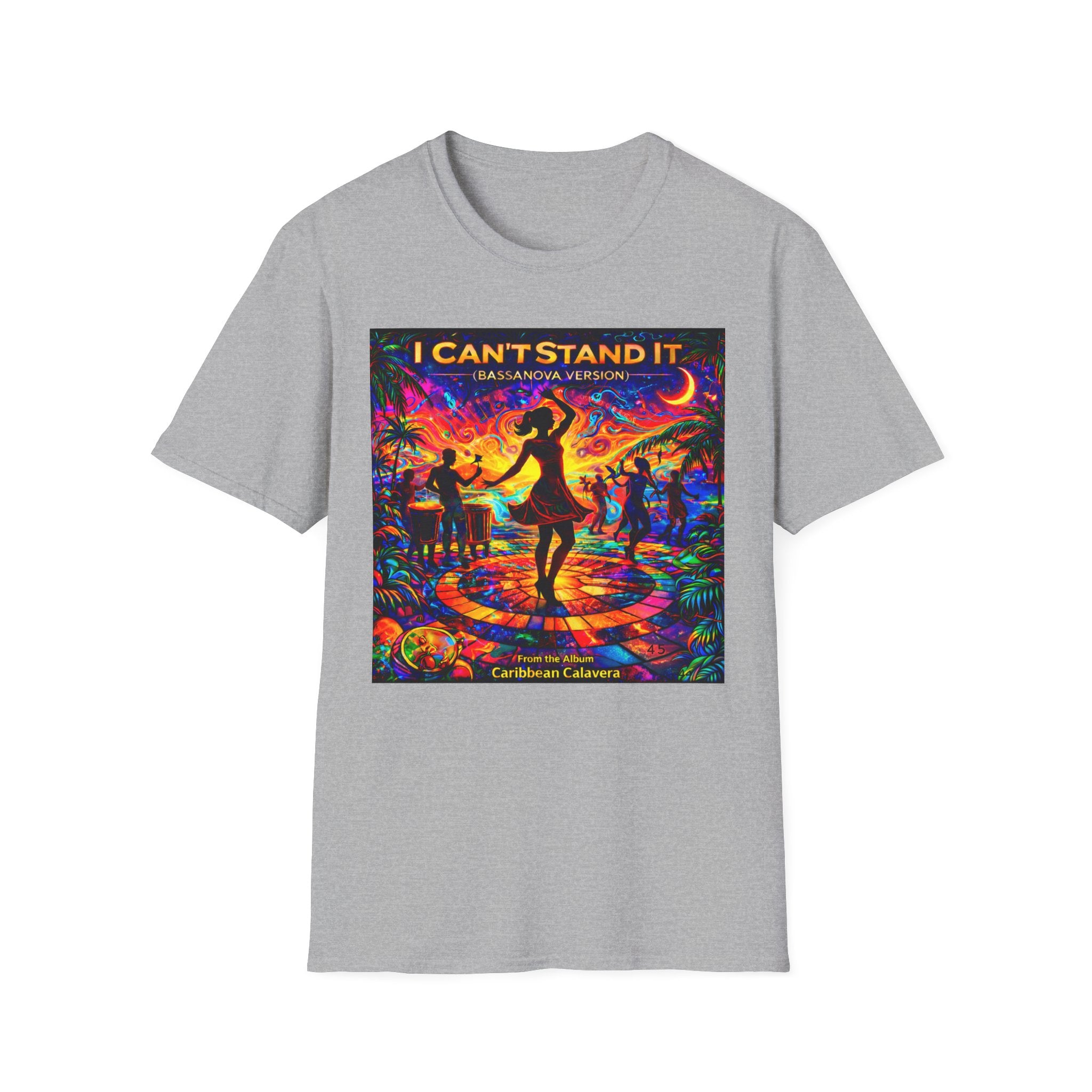 I Can't Stand It Dance Tee Song Cover Art From The Caribbean Calavera Album — Vibrant Caribbean Disco Music T-Shirt