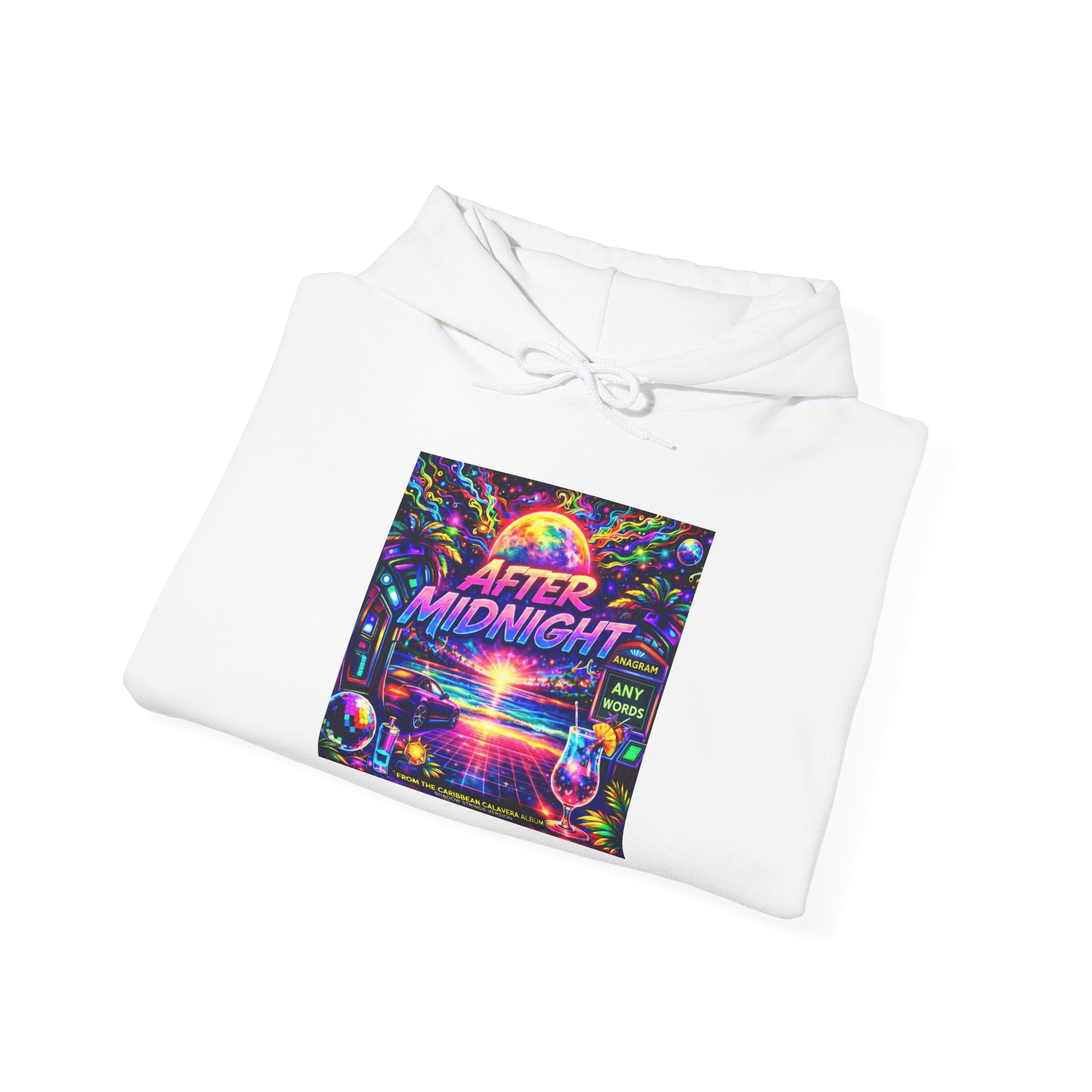 After Midnight Hoodie Song Cover Art From The Caribbean Calavera Album — Retro Neon Vaporwave Graphic Pullover