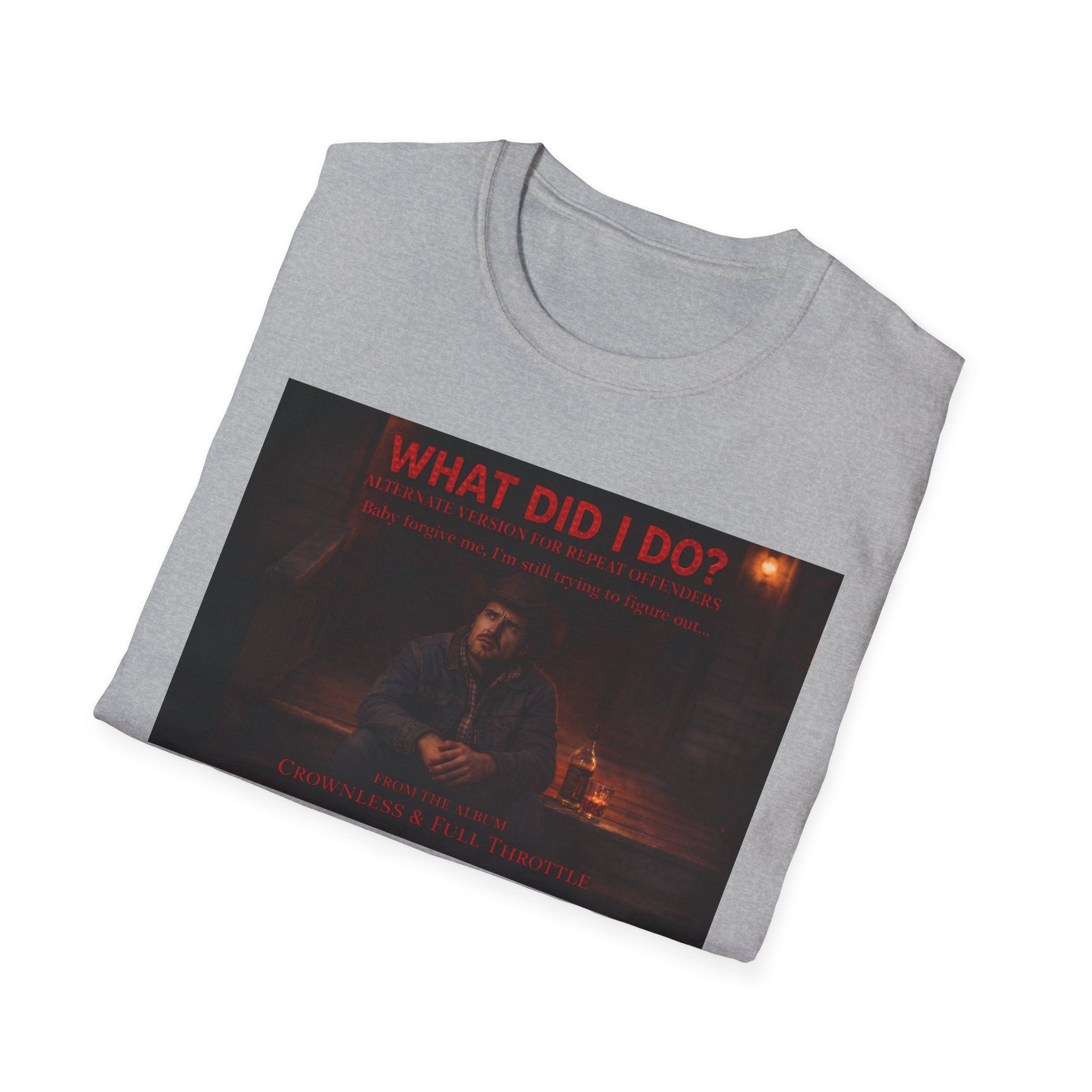 T-Shirt — "What Did I Do?" Dark Vintage Portrait Graphic Tee