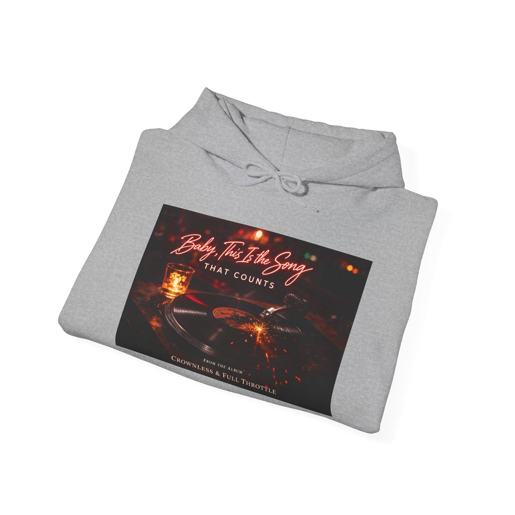 Baby, this is the song that counts  Graphic Sweatshirt Crownless and Full Throttle Album Cover Artwork Cozy Candlelight Hoodie –