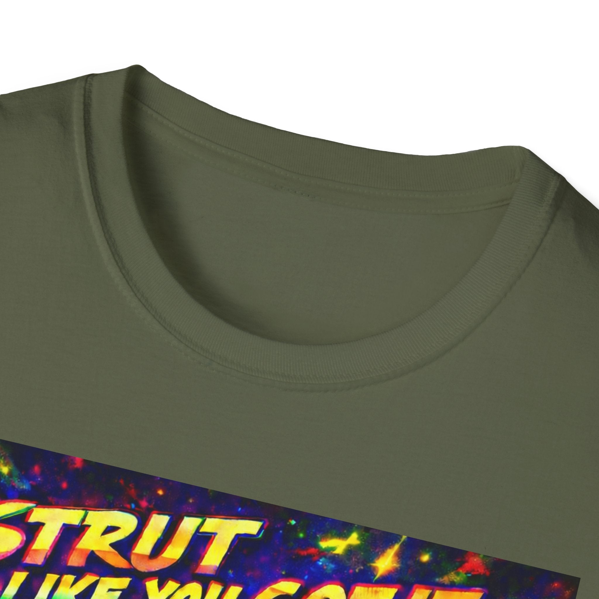 Strut Like You Got It Graphic T-Shirt  Song Cover Art From The Caribbean Calavera Album — Retro Neon Beach Vibe