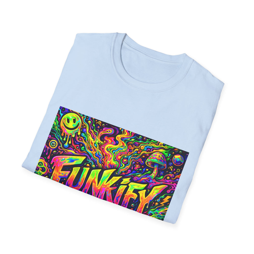 Funkify Graphic T‑Shirt   Song Cover Art From The Caribbean Calavera Album — Psychedelic Neon Music Art Tee