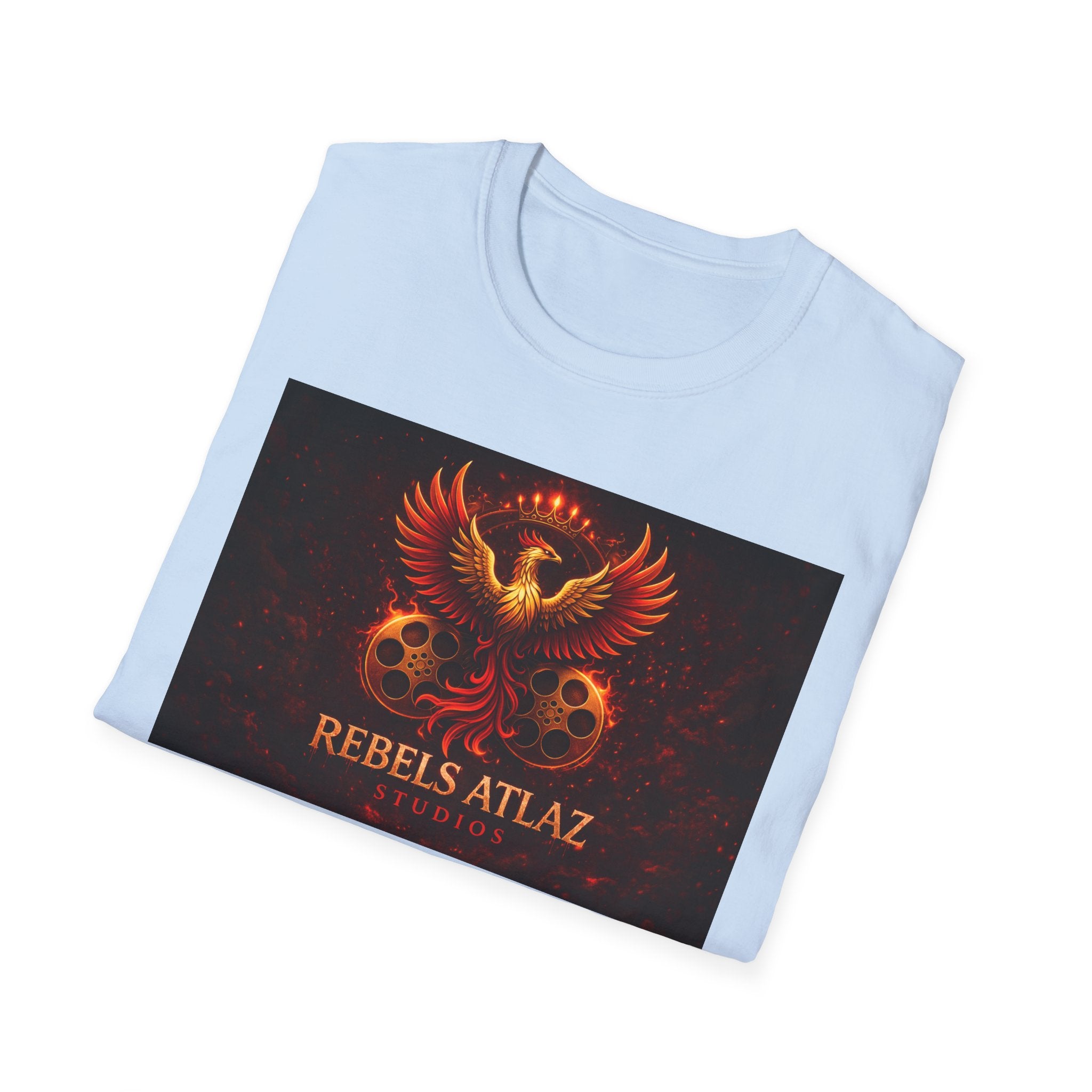 Rebelz Atlaz Film Studios Logo  Phoenix Skull T-Shirt