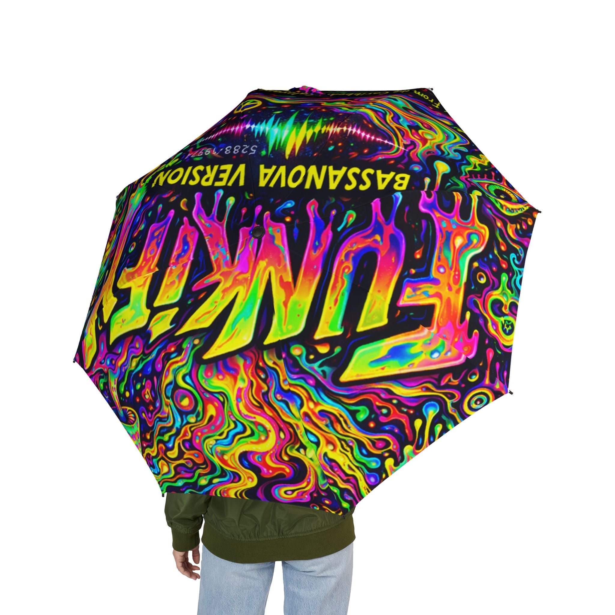 Funkify Umbrella — Neon Psychedelic 'Vibes' Foldable Rain Umbrella