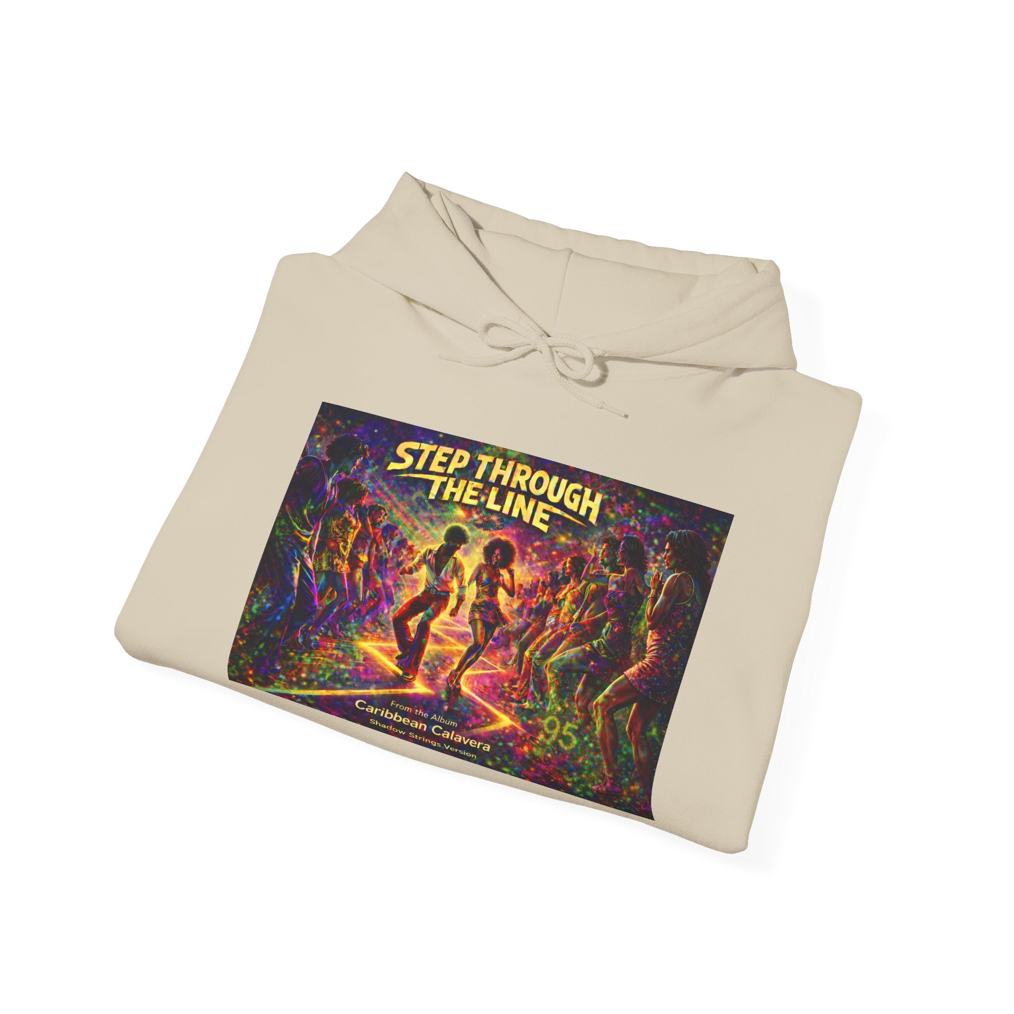 Step Through The Line Hoodie Song Cover Art From The Caribbean Calavera Album  — Retro Psychedelic Dance Graphic Pullover