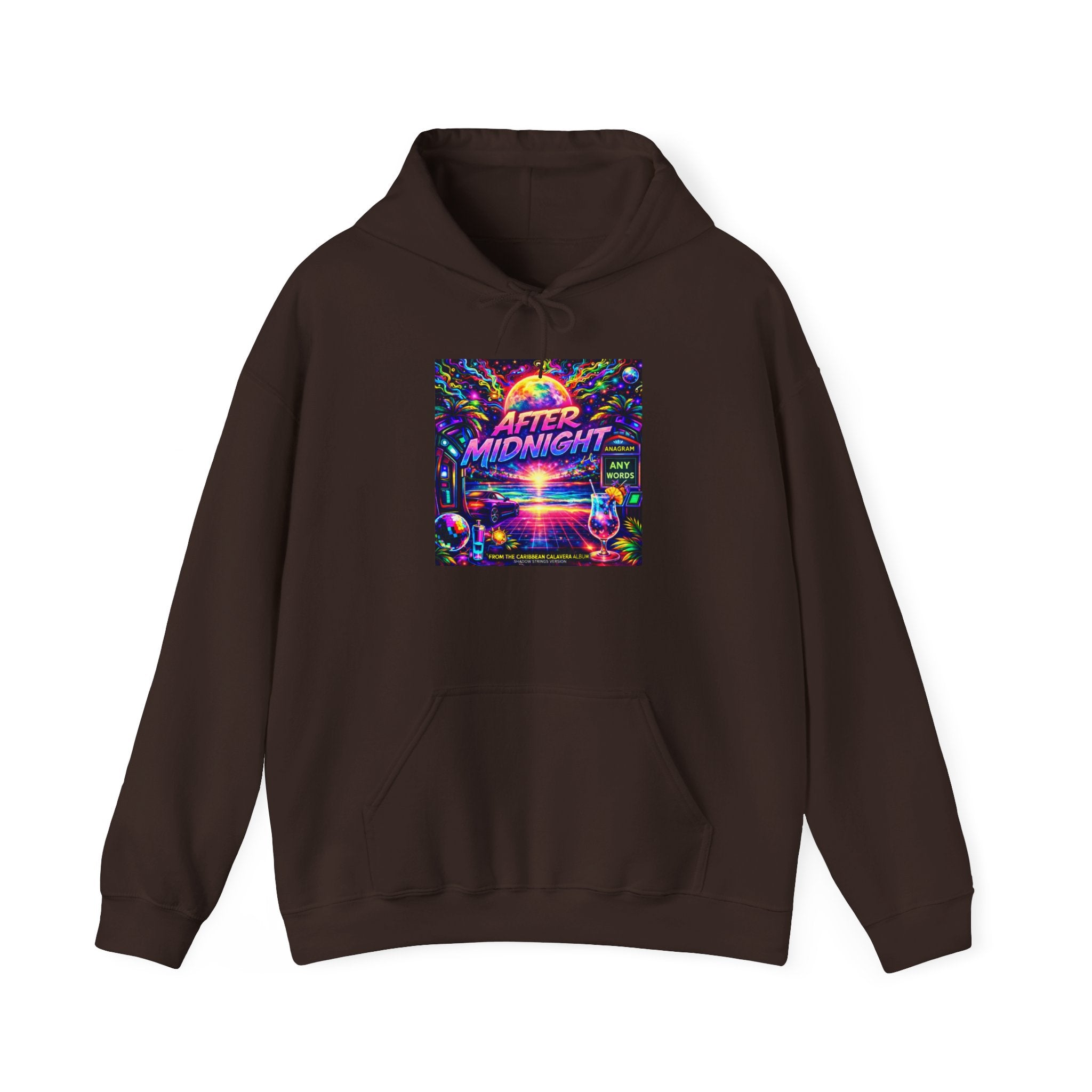 After Midnight Hoodie Song Cover Art From The Caribbean Calavera Album — Retro Neon Vaporwave Graphic Pullover