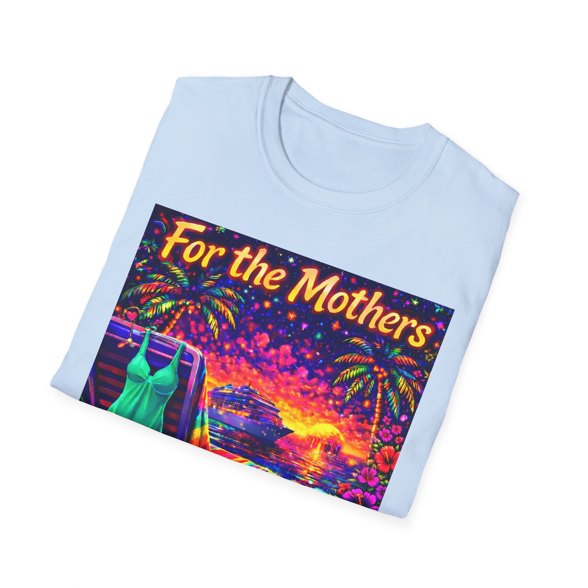 For the Mothers Tropical Sunset T‑Shirt   Song Cover Art From The Caribbean Calavera Album  — Beach Vacation Mother's Day Gift