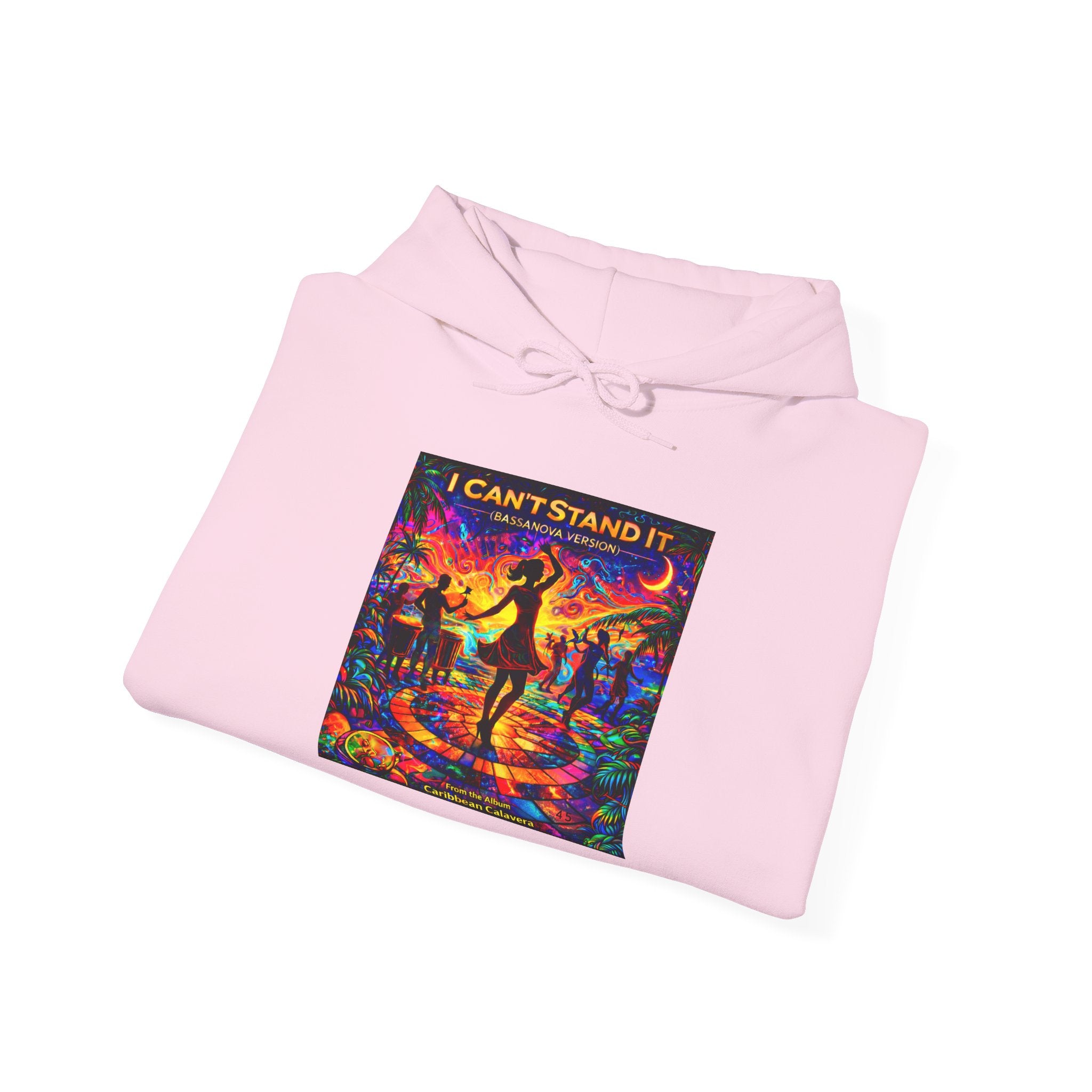 Psychedelic Dance Hoodie –  Song Cover Art From The Caribbean Calavera Album  “I Can’t Stand It” Retro Disco Graphic