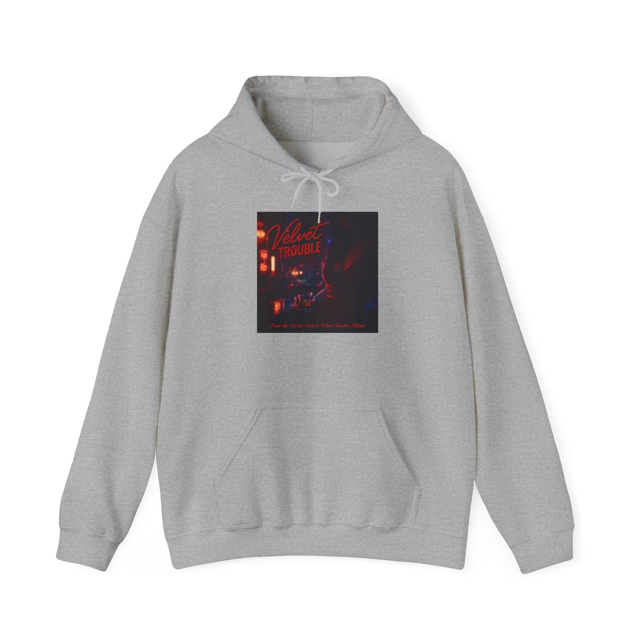 Velvet Trouble Vintage Neon 'Midnight Rambler' Hoodie — Retro Nightlife Graphic Sweatshirt
