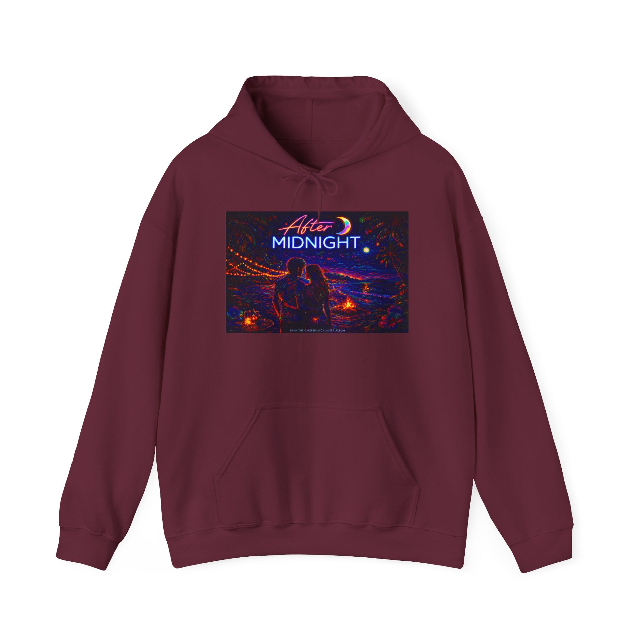 After Midnight Song Cover Art From The Caribbean Calavera Album Hoodie – Retro Neon 'After Midnight' Streetwear