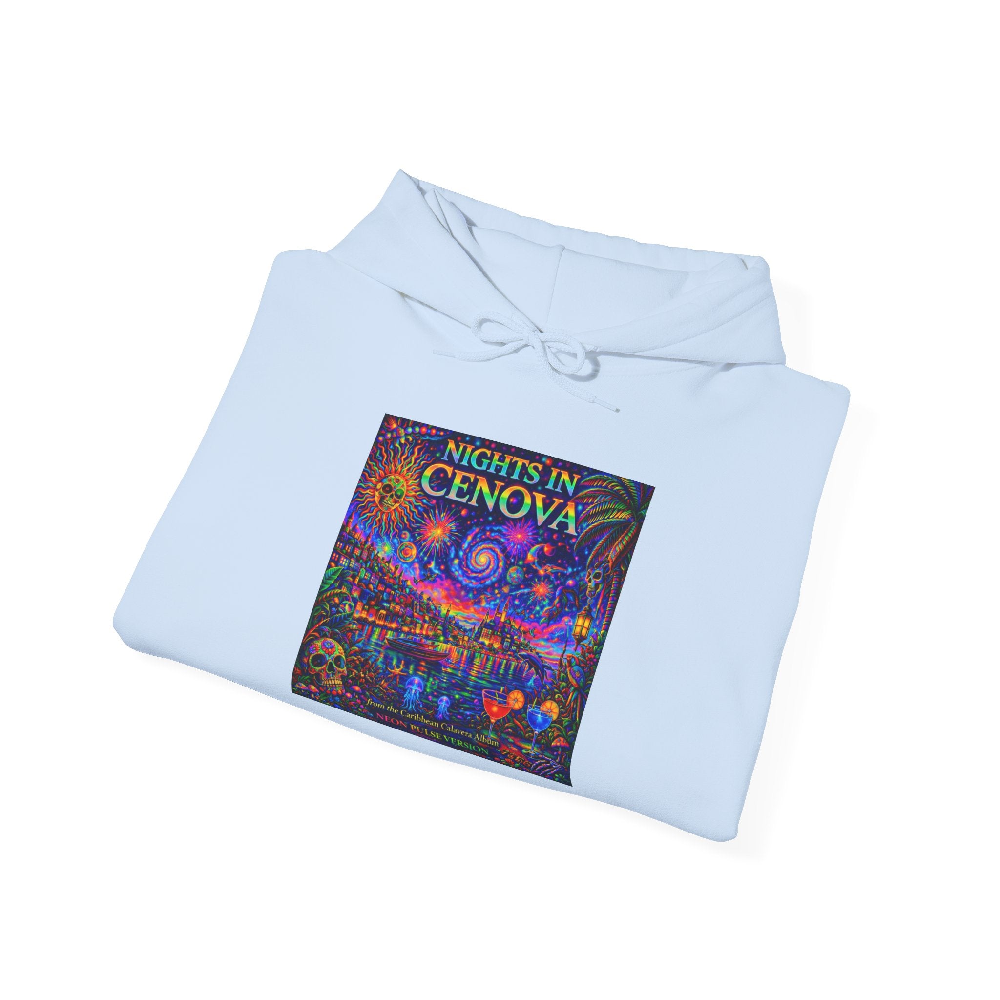 Nights in Cenova Hoodie –  Song Cover Art From The Caribbean Calavera Album   Colorful Venetian Canal Art Pullover