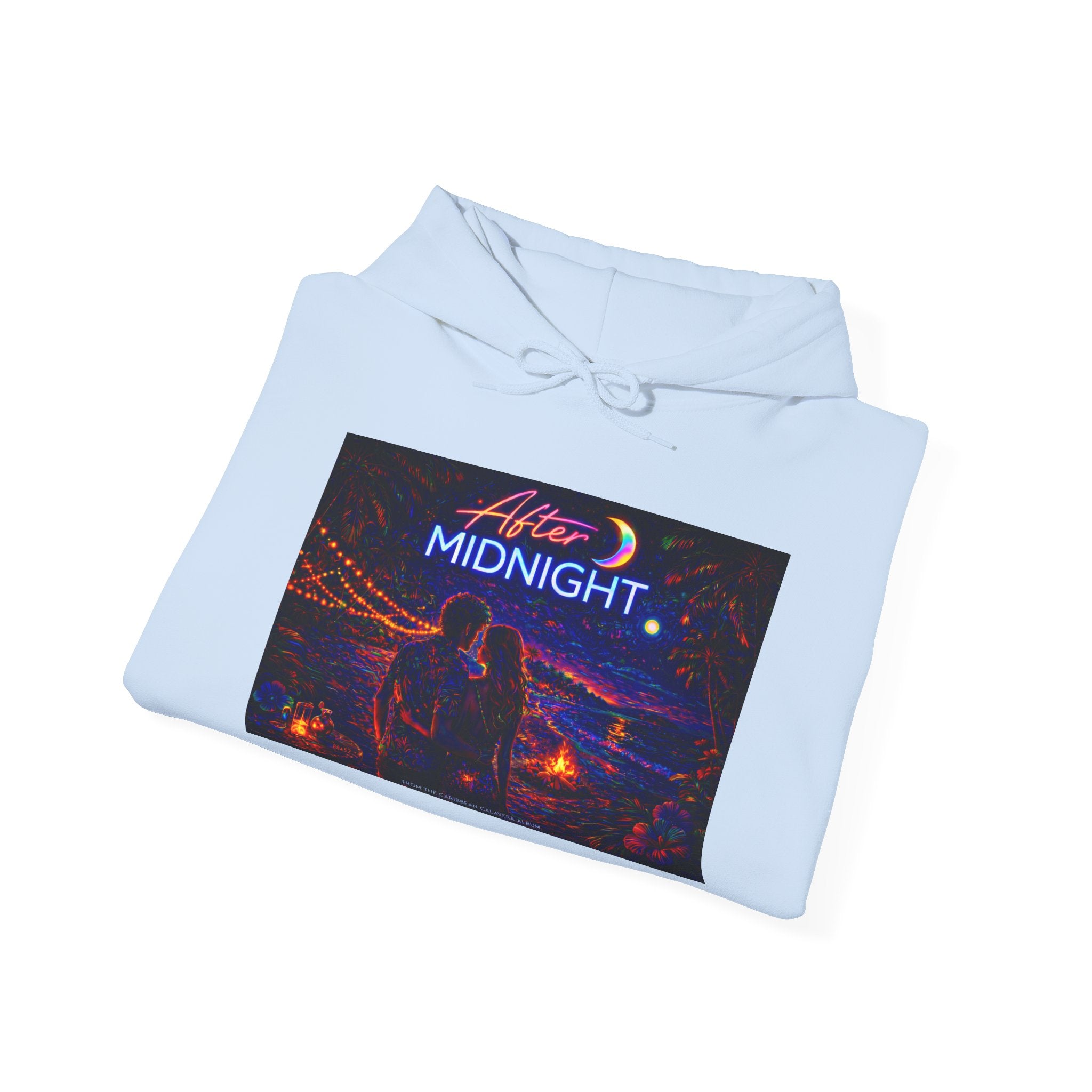After Midnight Song Cover Art From The Caribbean Calavera Album Hoodie – Retro Neon 'After Midnight' Streetwear