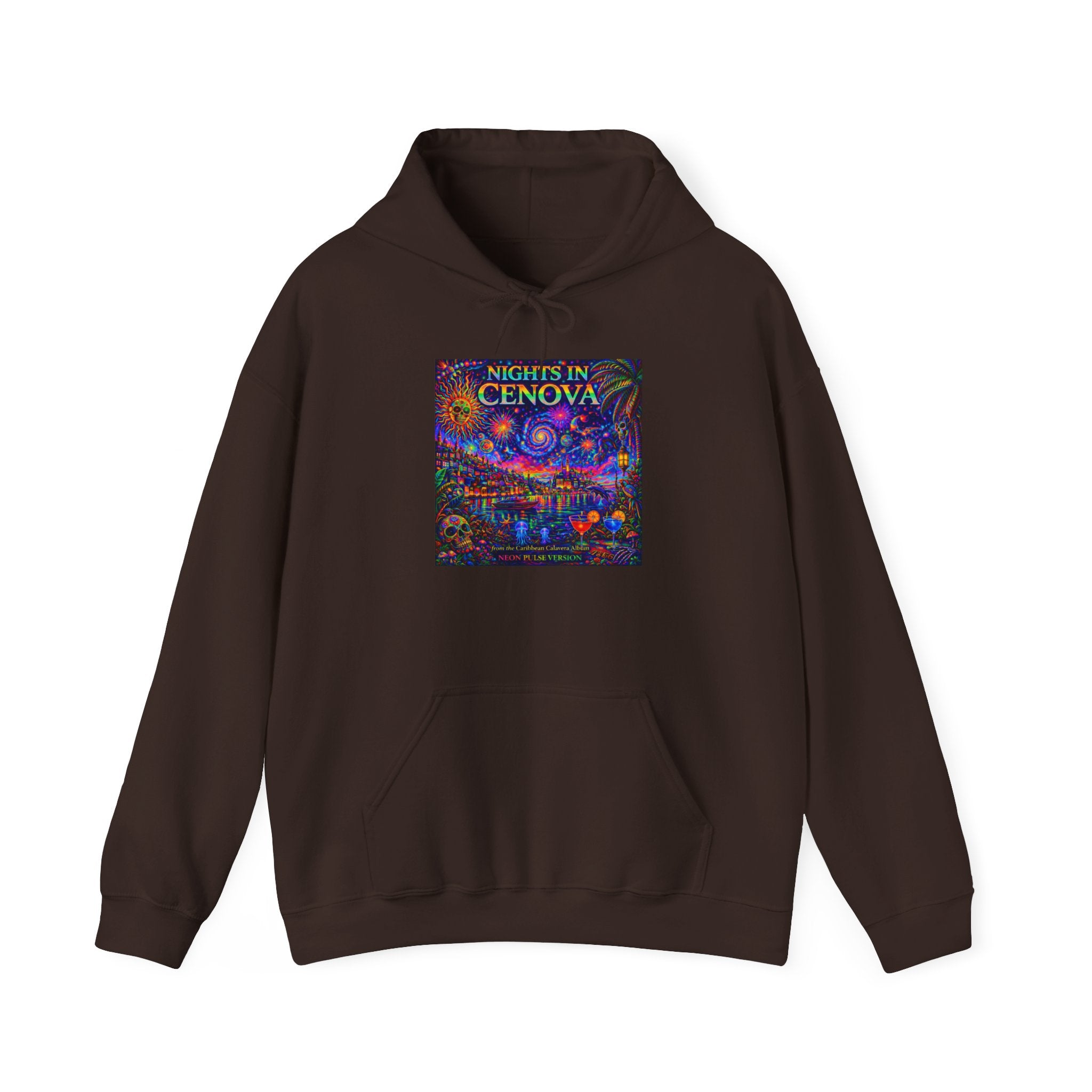 Nights in Cenova Hoodie –  Song Cover Art From The Caribbean Calavera Album   Colorful Venetian Canal Art Pullover