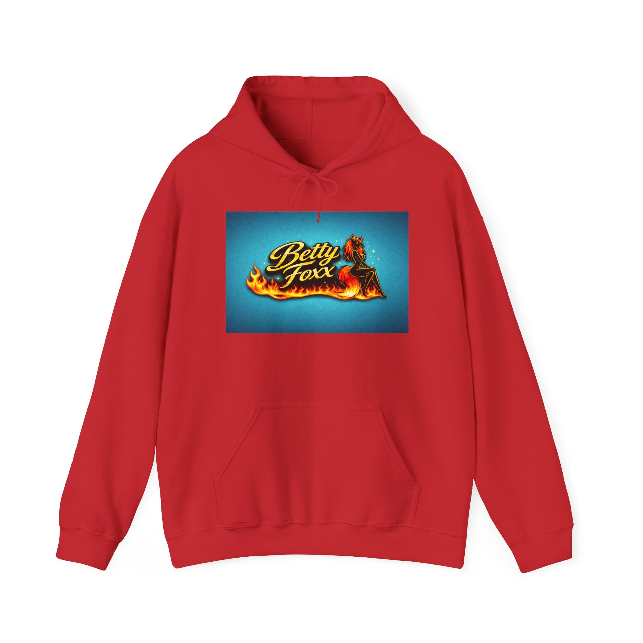 Betty Foxx Flame Logo Hoodie – Retro Neon Graphic Sweatshirt