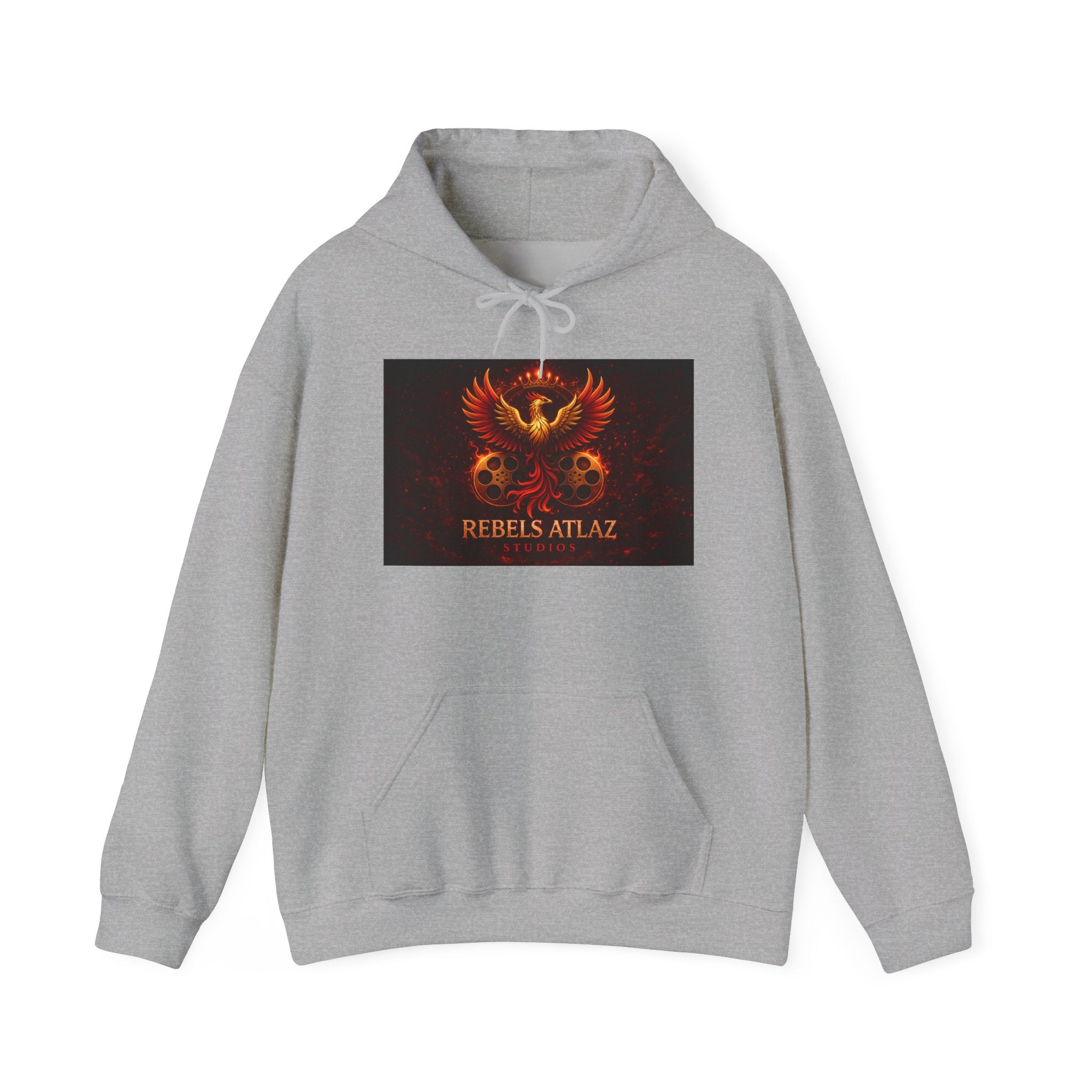 Rebelz Atlaz Film Studios Logo  Phoenix Skull Hoodie