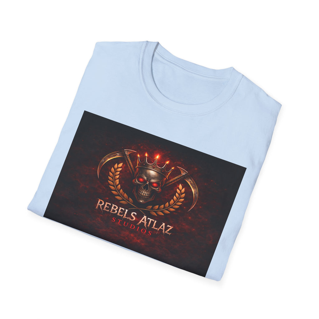 Rebelz Atlaz Film Studios Logo  Emblem T-Shirt — Vintage Military Crest Graphic Tee