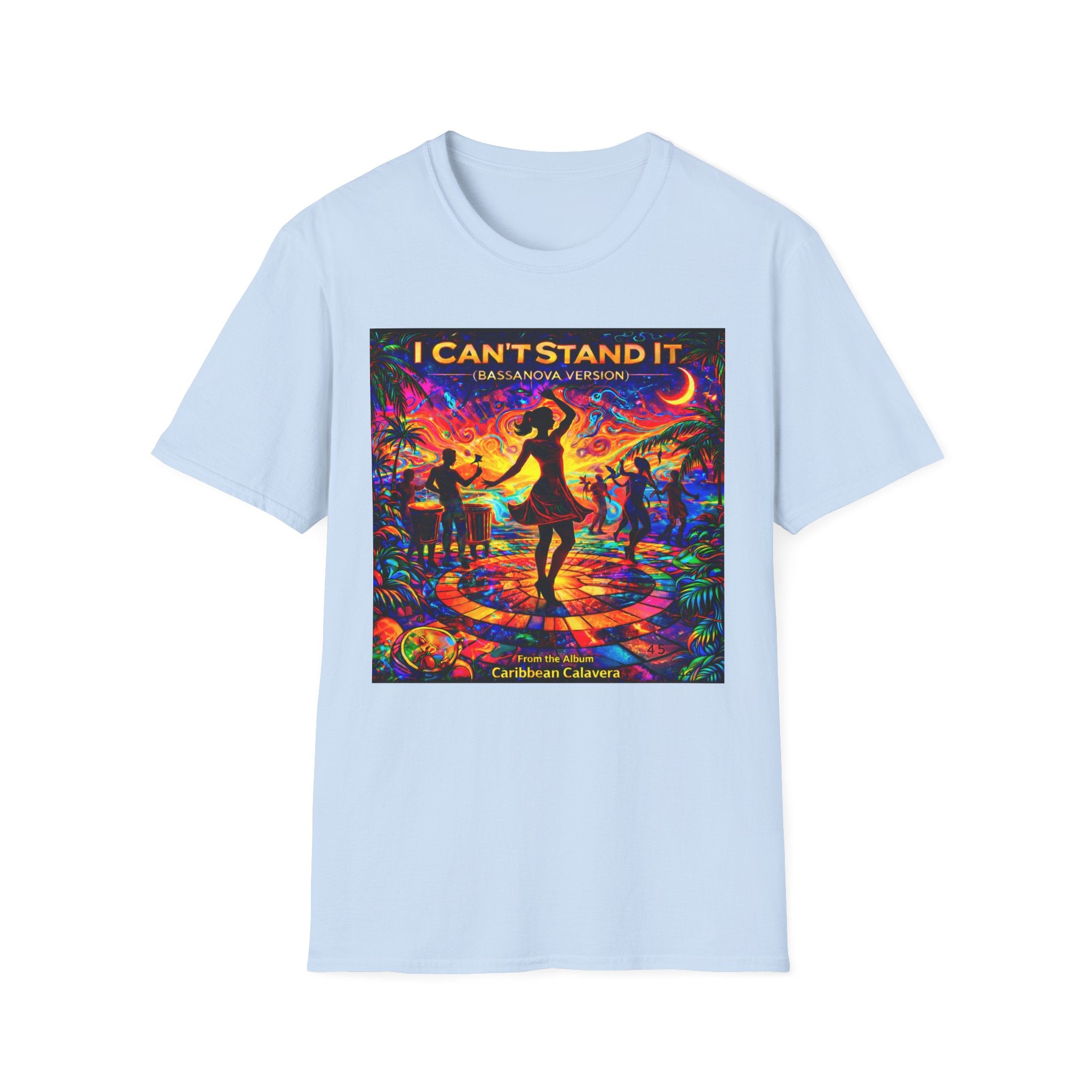 I Can't Stand It Dance Tee Song Cover Art From The Caribbean Calavera Album — Vibrant Caribbean Disco Music T-Shirt