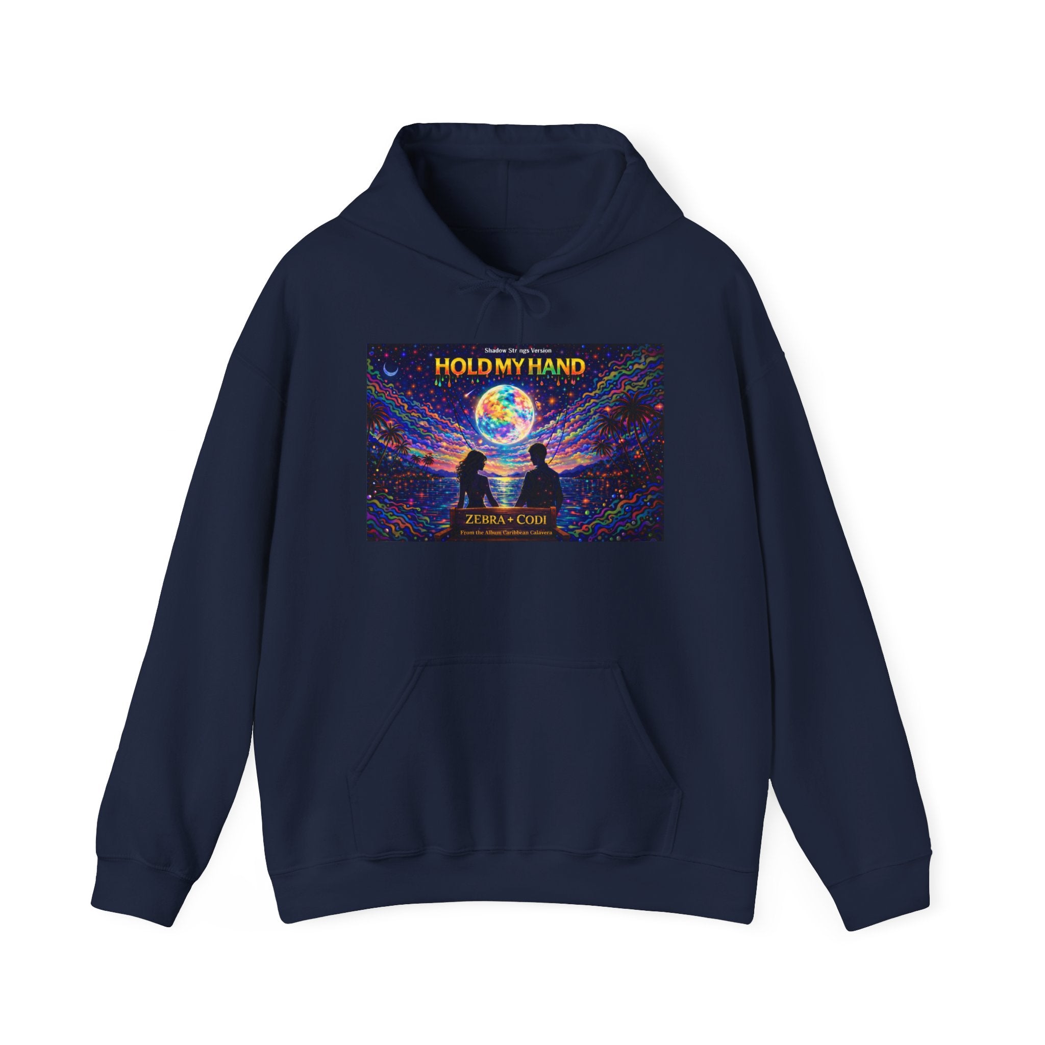 Hold My Hand Hoodie  Song Cover Art From The Caribbean Calavera Album — Cosmic Couple Graphic Pullover