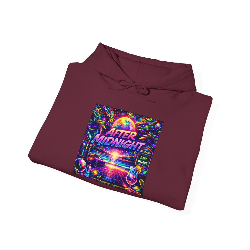 After Midnight Hoodie Song Cover Art From The Caribbean Calavera Album — Retro Neon Vaporwave Graphic Pullover
