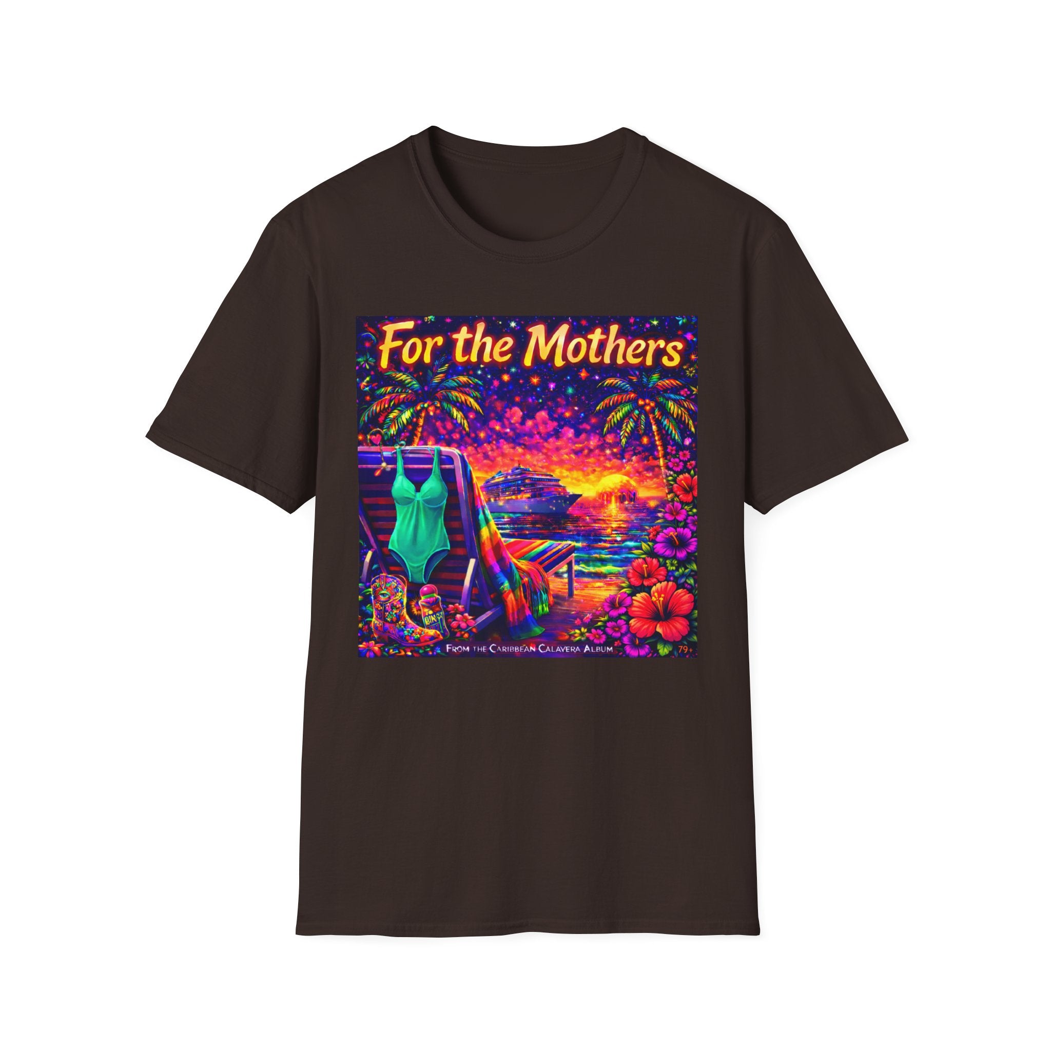 For the Mothers Tropical Sunset T‑Shirt   Song Cover Art From The Caribbean Calavera Album  — Beach Vacation Mother's Day Gift