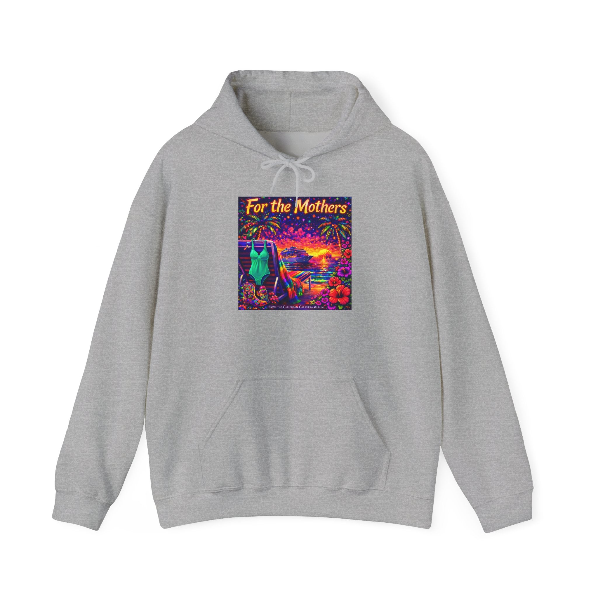 For the Mothers Hoodie —   Song Cover Art From The Caribbean Calavera Album  Psychedelic Moonlit Cat Art Sweatshirt