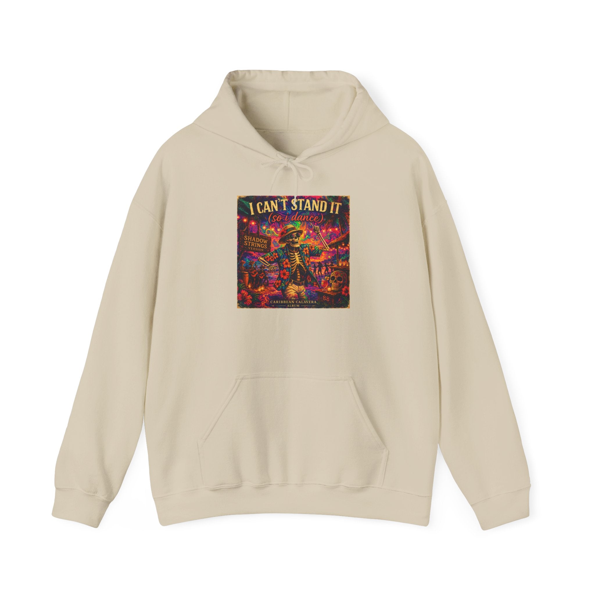 I Can't Stand It Hoodie -  Song Cover Art From The Caribbean Calavera Album  Retro Neon Skatepunk Graphic Pullover