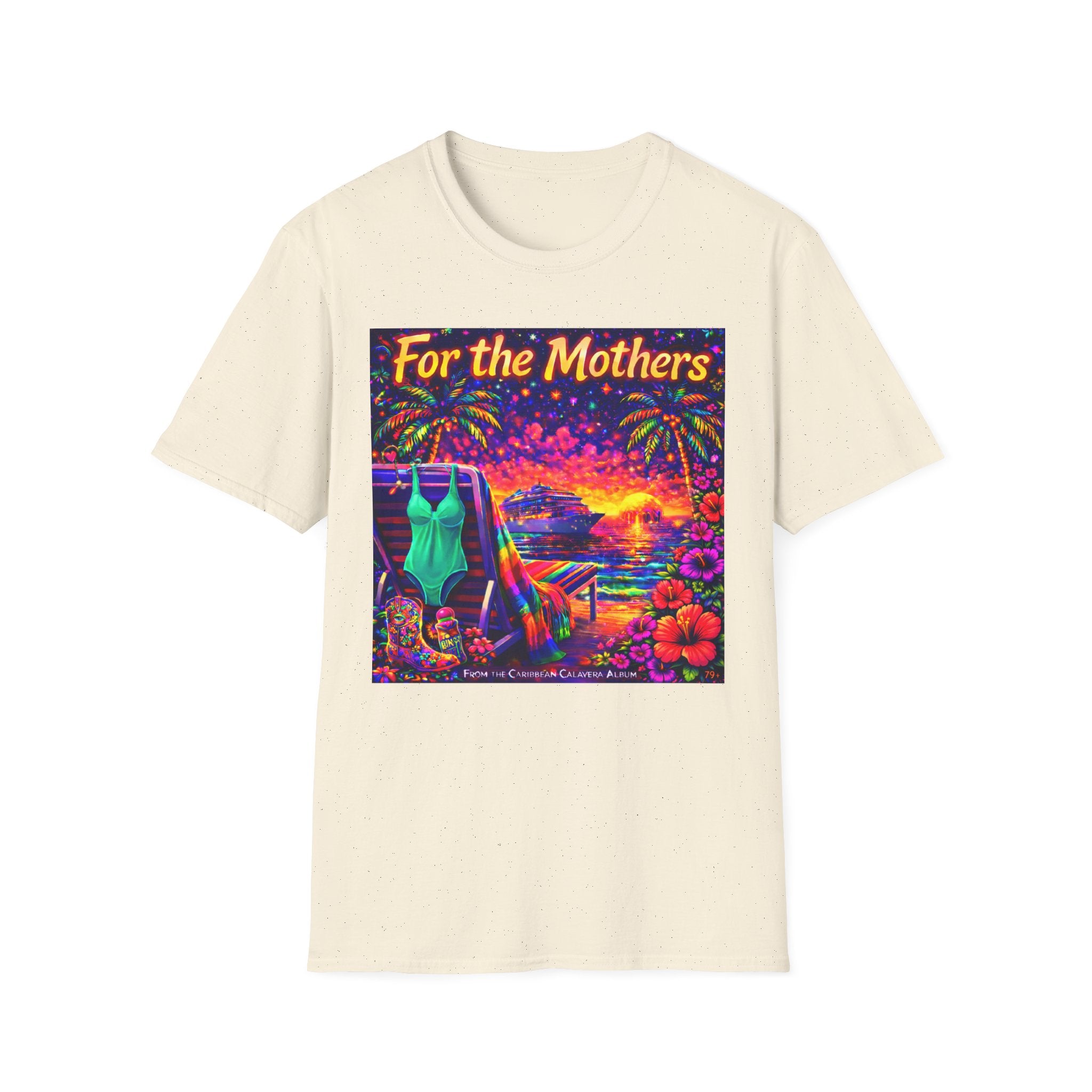 For the Mothers Tropical Sunset T‑Shirt   Song Cover Art From The Caribbean Calavera Album  — Beach Vacation Mother's Day Gift