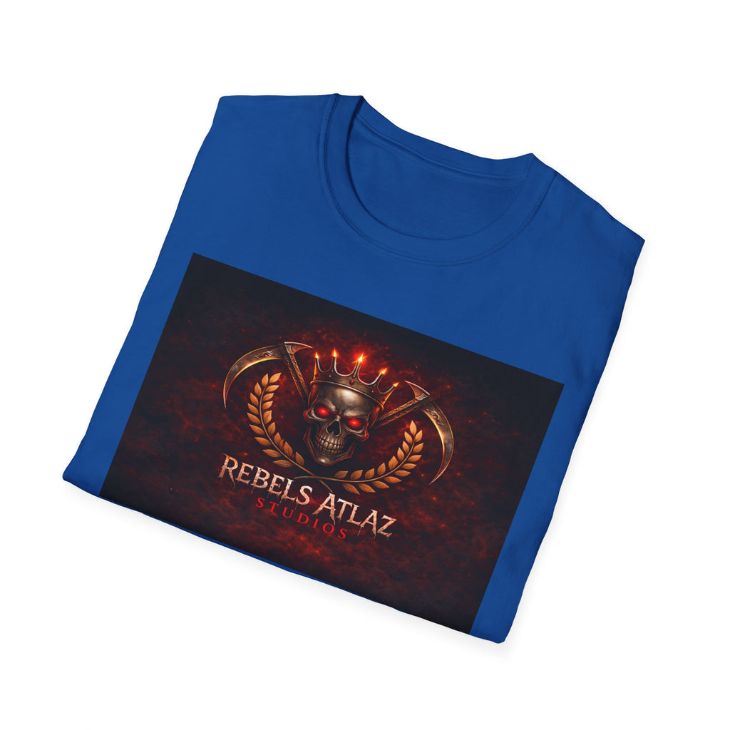 Rebelz Atlaz Film Studios Logo  Emblem T-Shirt — Vintage Military Crest Graphic Tee