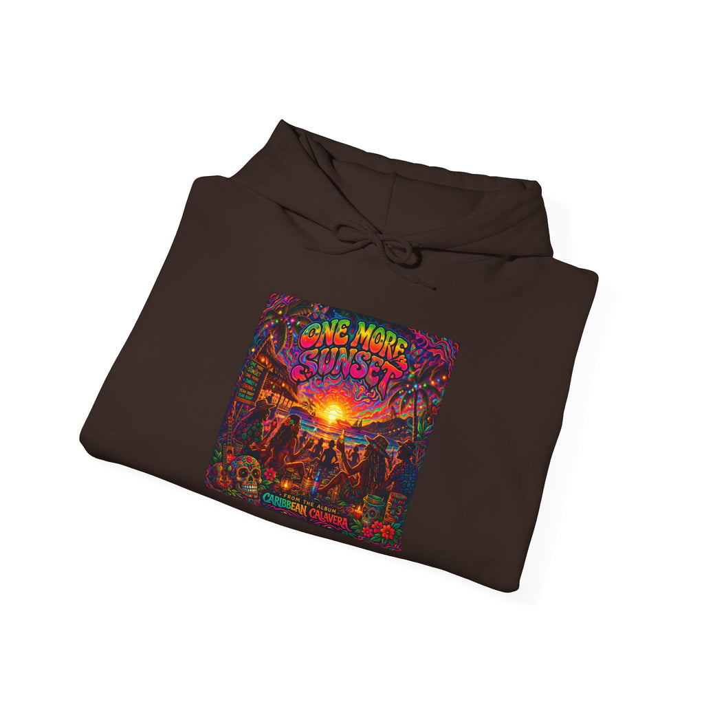 "One More Sunset"  Song Cover Art From The Caribbean Calavera Album  Retro Concert Graphic Sunset Festival Hoodie