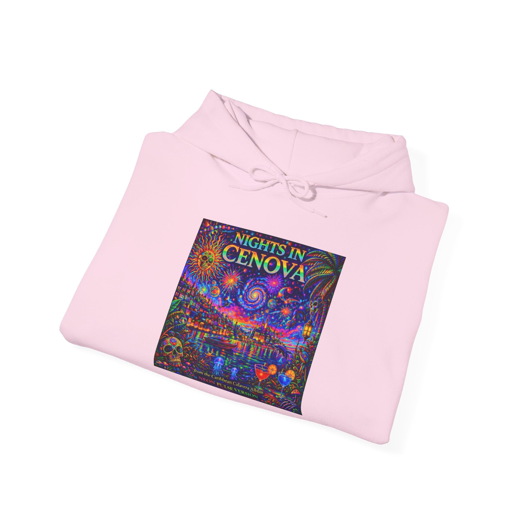 Nights in Cenova Hoodie –  Song Cover Art From The Caribbean Calavera Album   Colorful Venetian Canal Art Pullover
