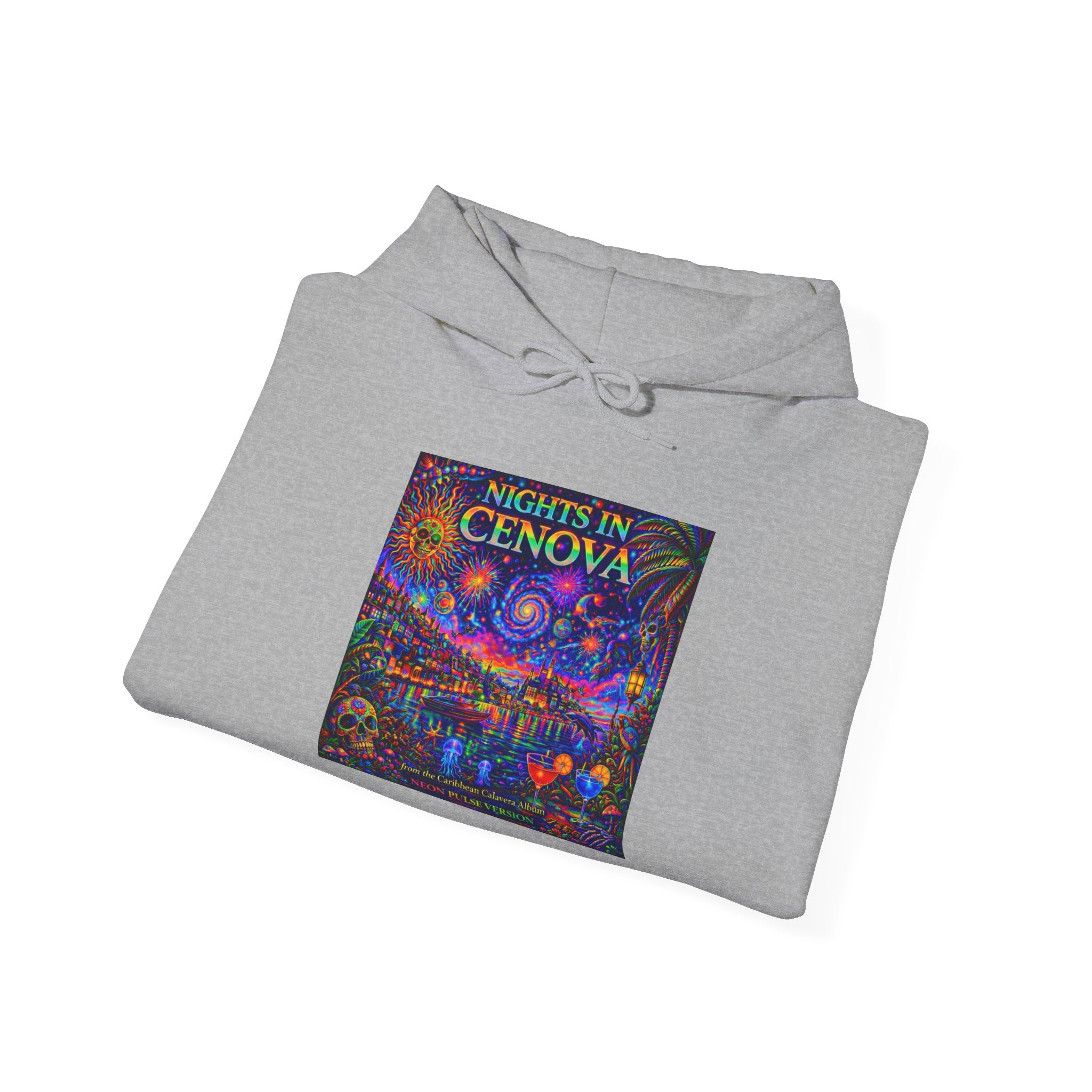 Nights in Cenova Hoodie –  Song Cover Art From The Caribbean Calavera Album   Colorful Venetian Canal Art Pullover