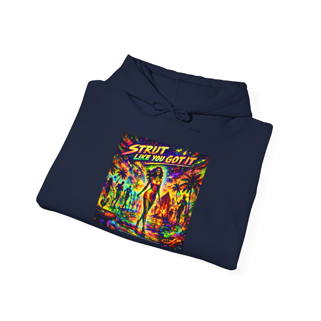 "Strut Like You Got It"   Song Cover Art From The Caribbean Calavera Album  Retro Disco Graphic Hoodie