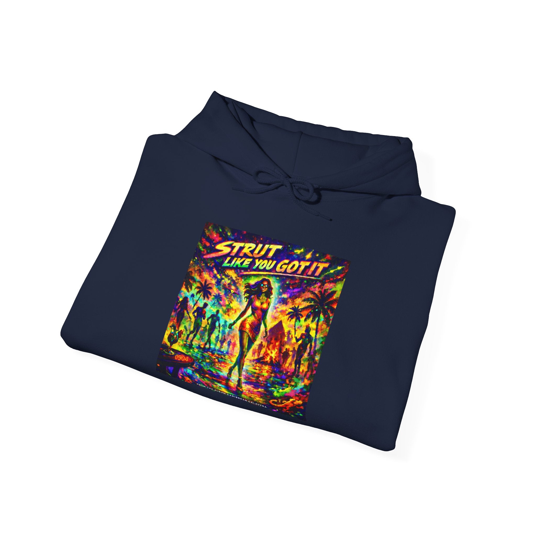 "Strut Like You Got It"   Song Cover Art From The Caribbean Calavera Album  Retro Disco Graphic Hoodie
