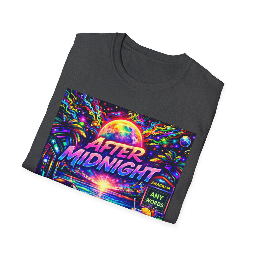 After Midnight T-Shirt Song Cover Art From The Caribbean Calavera Album  — Neon Retro Sunset Vaporwave Tee