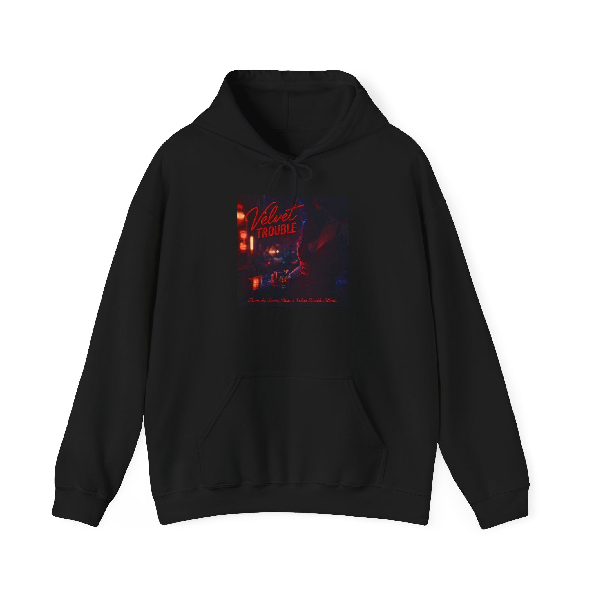 Velvet Trouble Vintage Neon 'Midnight Rambler' Hoodie — Retro Nightlife Graphic Sweatshirt