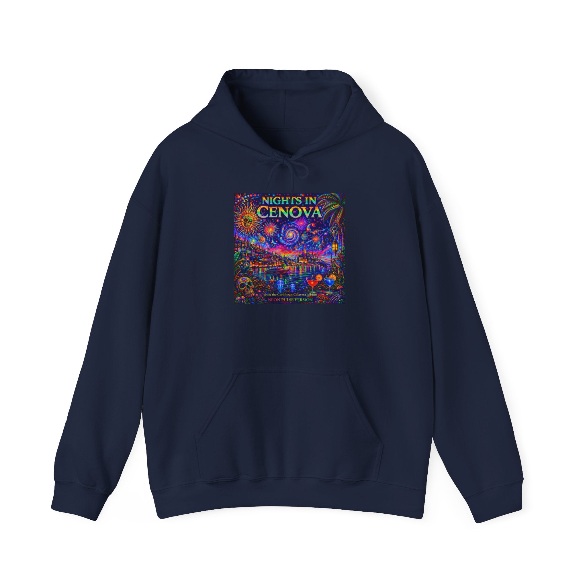 Nights in Cenova Hoodie –  Song Cover Art From The Caribbean Calavera Album   Colorful Venetian Canal Art Pullover
