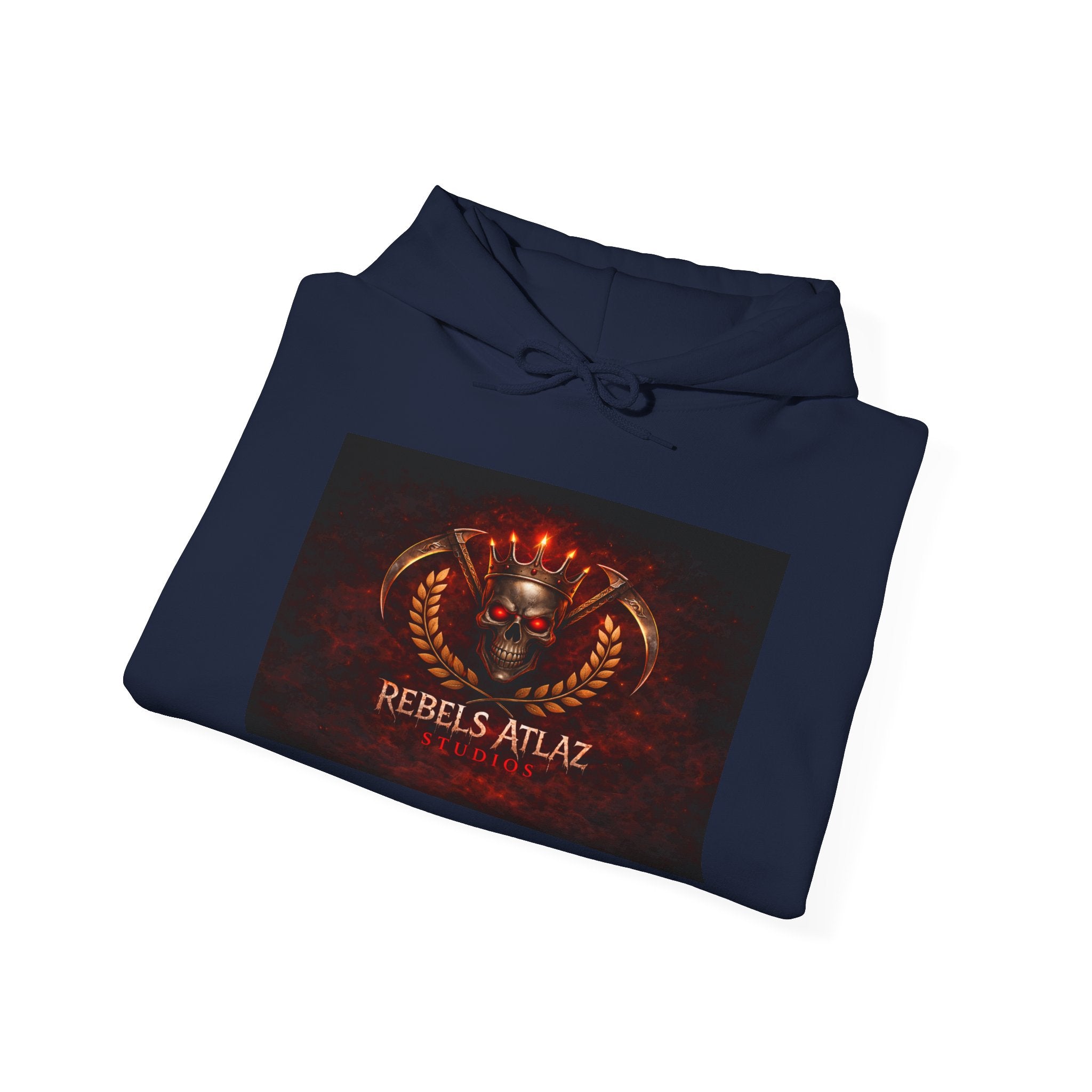 Rebelz Atlaz Films Studio Hoodie – Vintage Flaming Serpent Band Logo Pullover